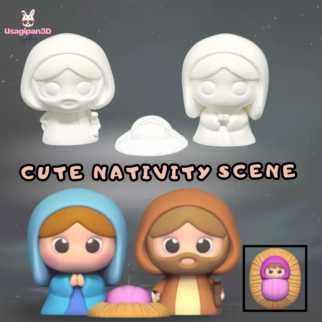 Cute Nativity Scene 3D print model_0
