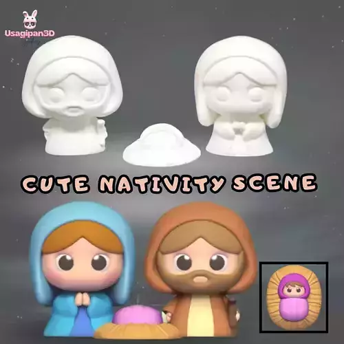 Cute Nativity Scene 3D print model