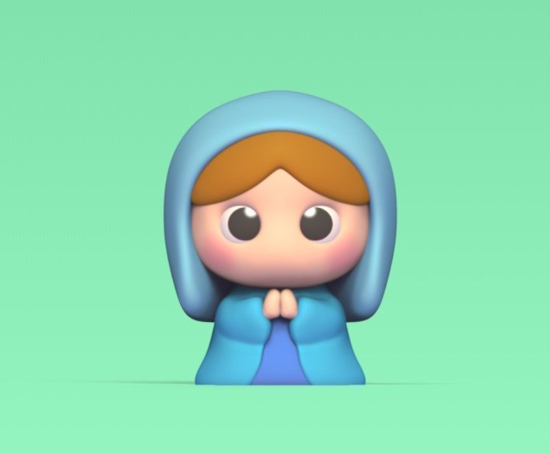 Cute Nativity Scene 3D print model_3