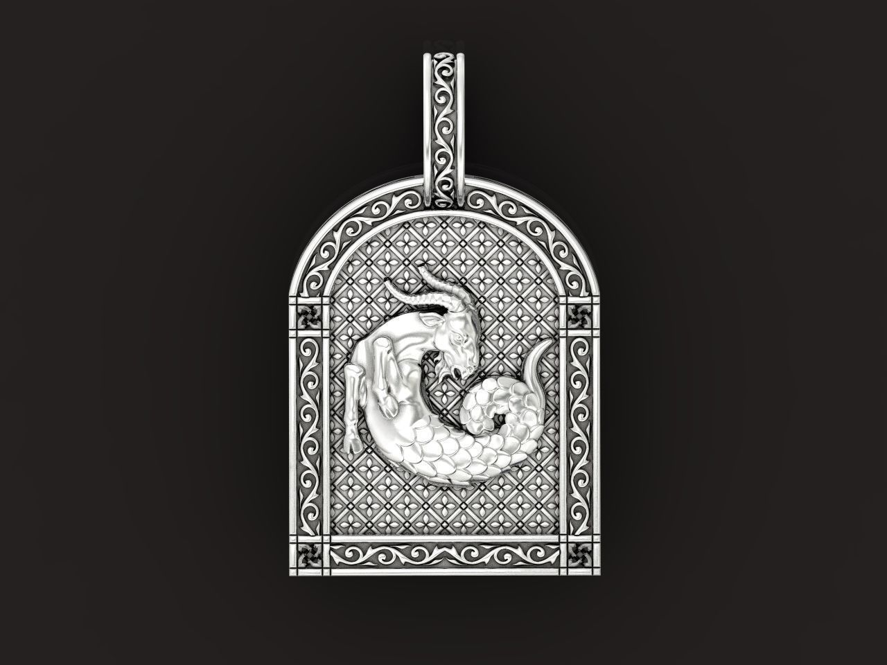 pendant capricorn astrology zodiac sign 1485 3D print model_42