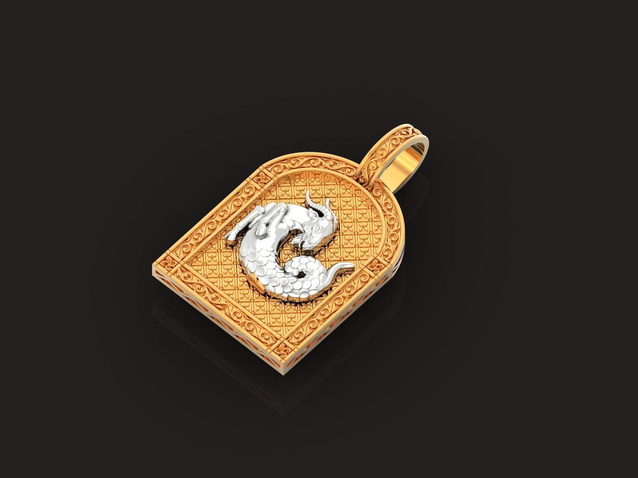 pendant capricorn astrology zodiac sign 1485 3D print model_27