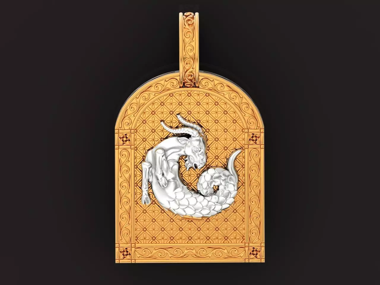 pendant capricorn astrology zodiac sign 1485 3D print model_0