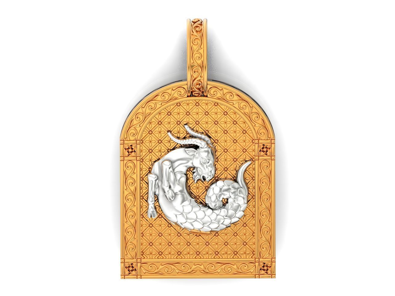 pendant capricorn astrology zodiac sign 1485 3D print model_3