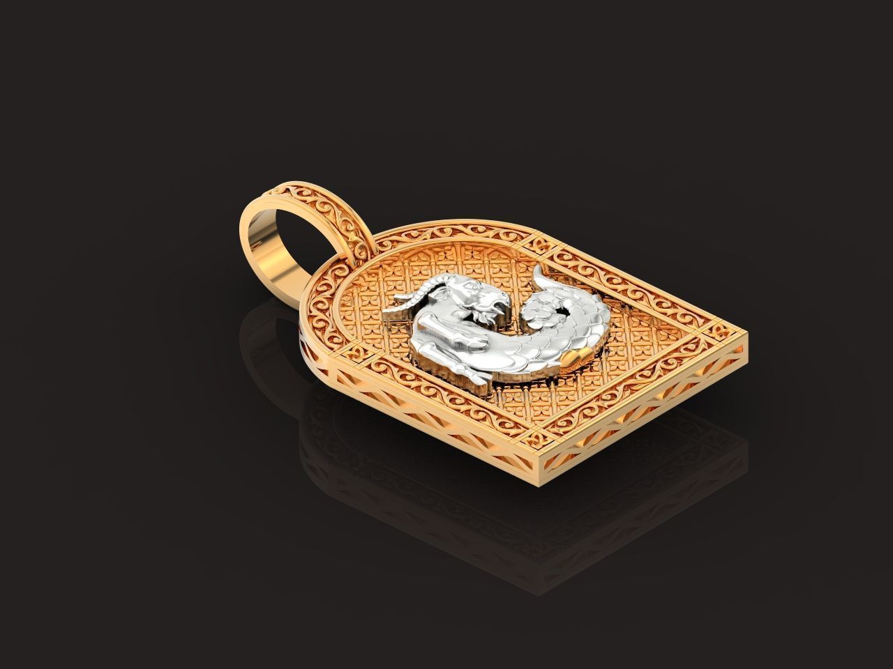 pendant capricorn astrology zodiac sign 1485 3D print model_38