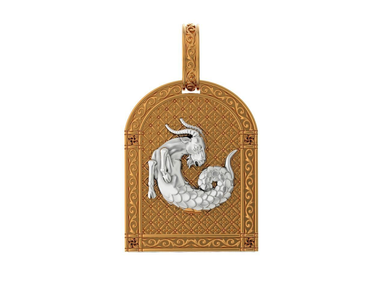 pendant capricorn astrology zodiac sign 1485 3D print model_12