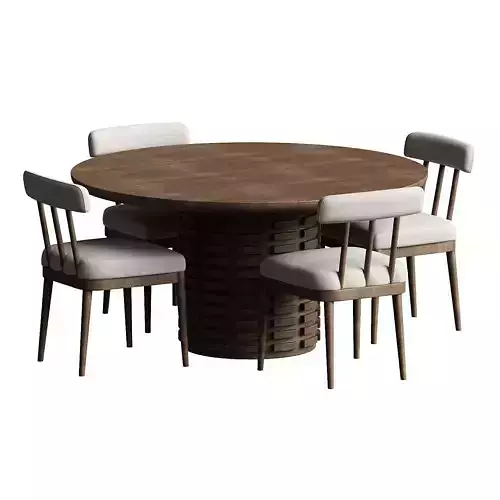 Arcos Oak Wood Dining Table chair