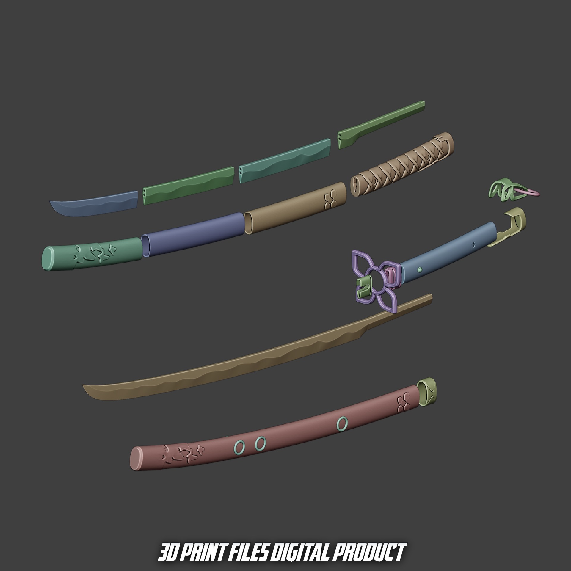 Psylocke Psy Cosplay Katana Marvel Rivals 3D print model_9