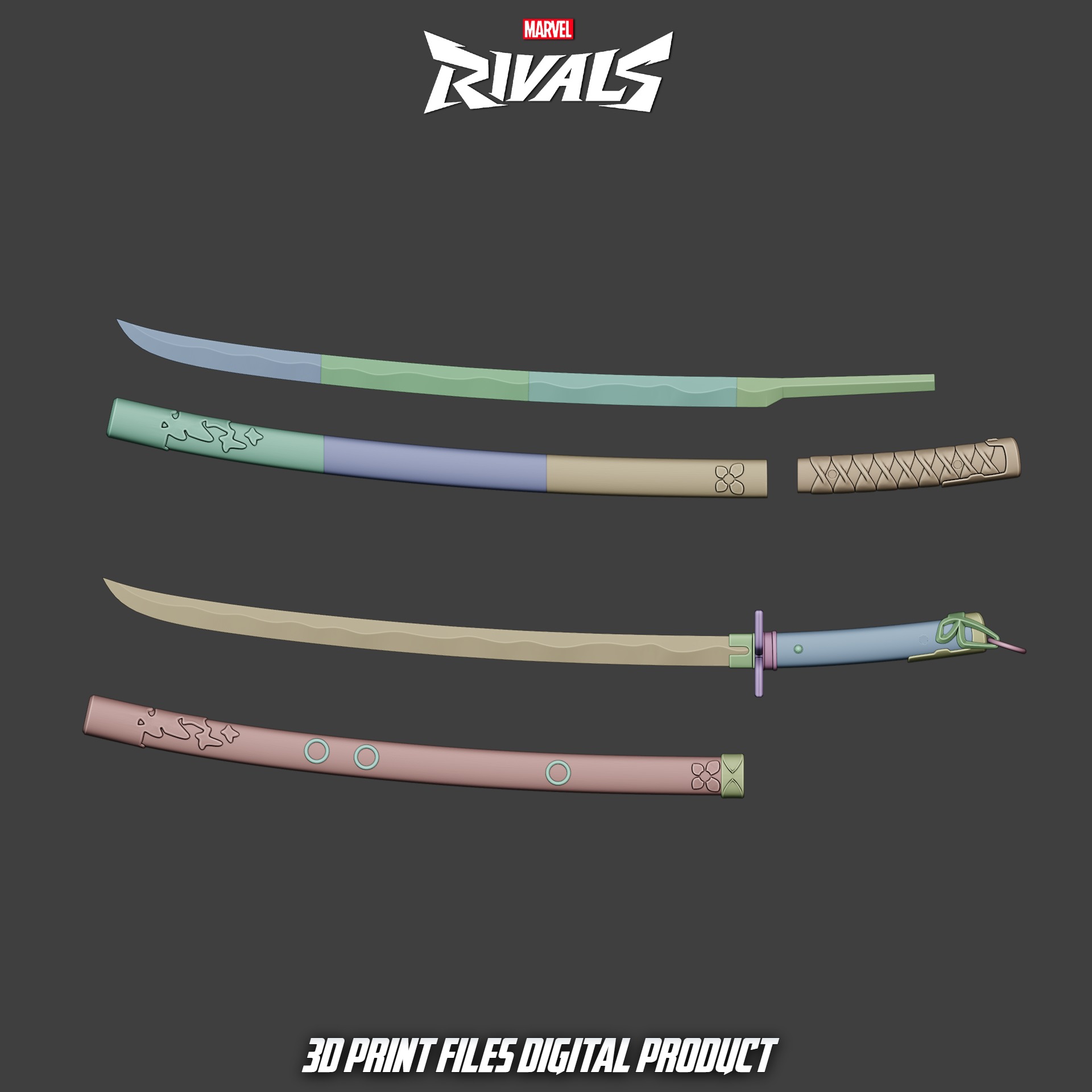 Psylocke Psy Cosplay Katana Marvel Rivals 3D print model_8