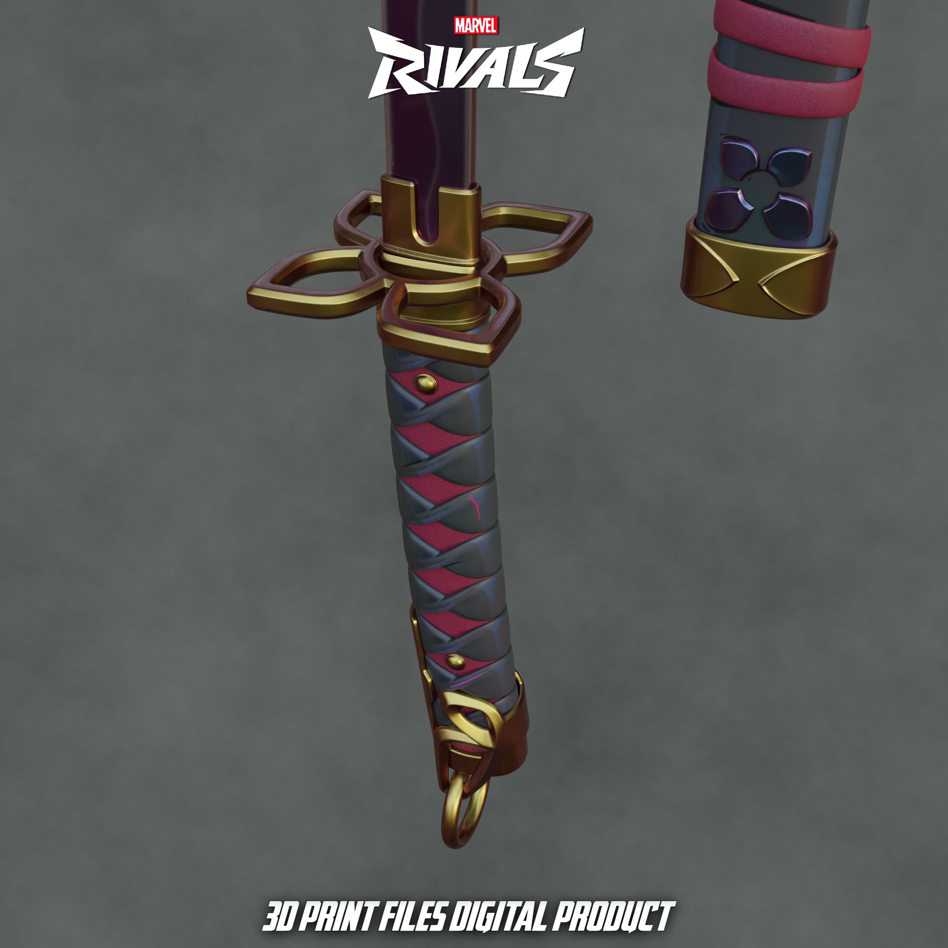 Psylocke Psy Cosplay Katana Marvel Rivals 3D print model_4