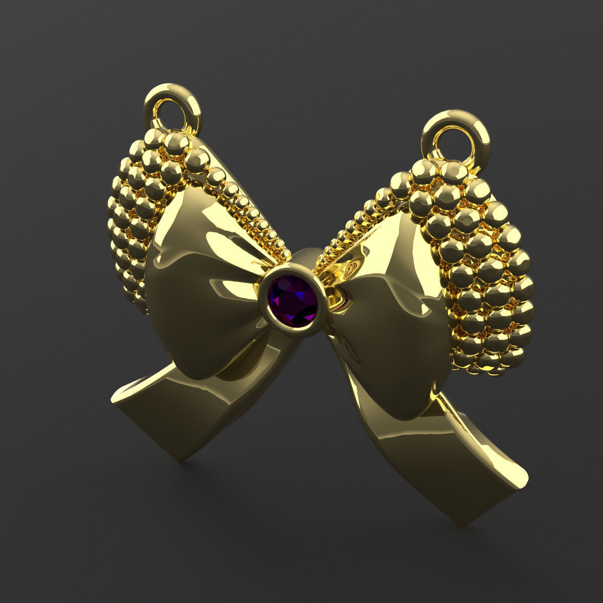 Bow Pendant 3D print model_1