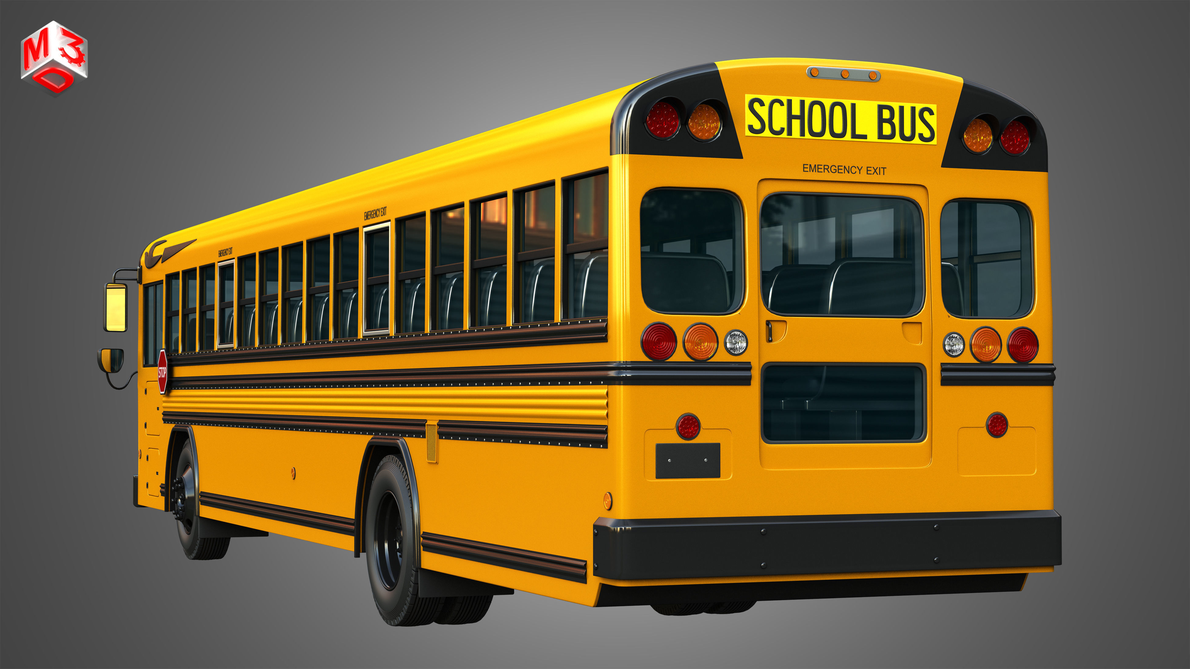 Blue Bird School Bus - 60 Passenger 3D model_15