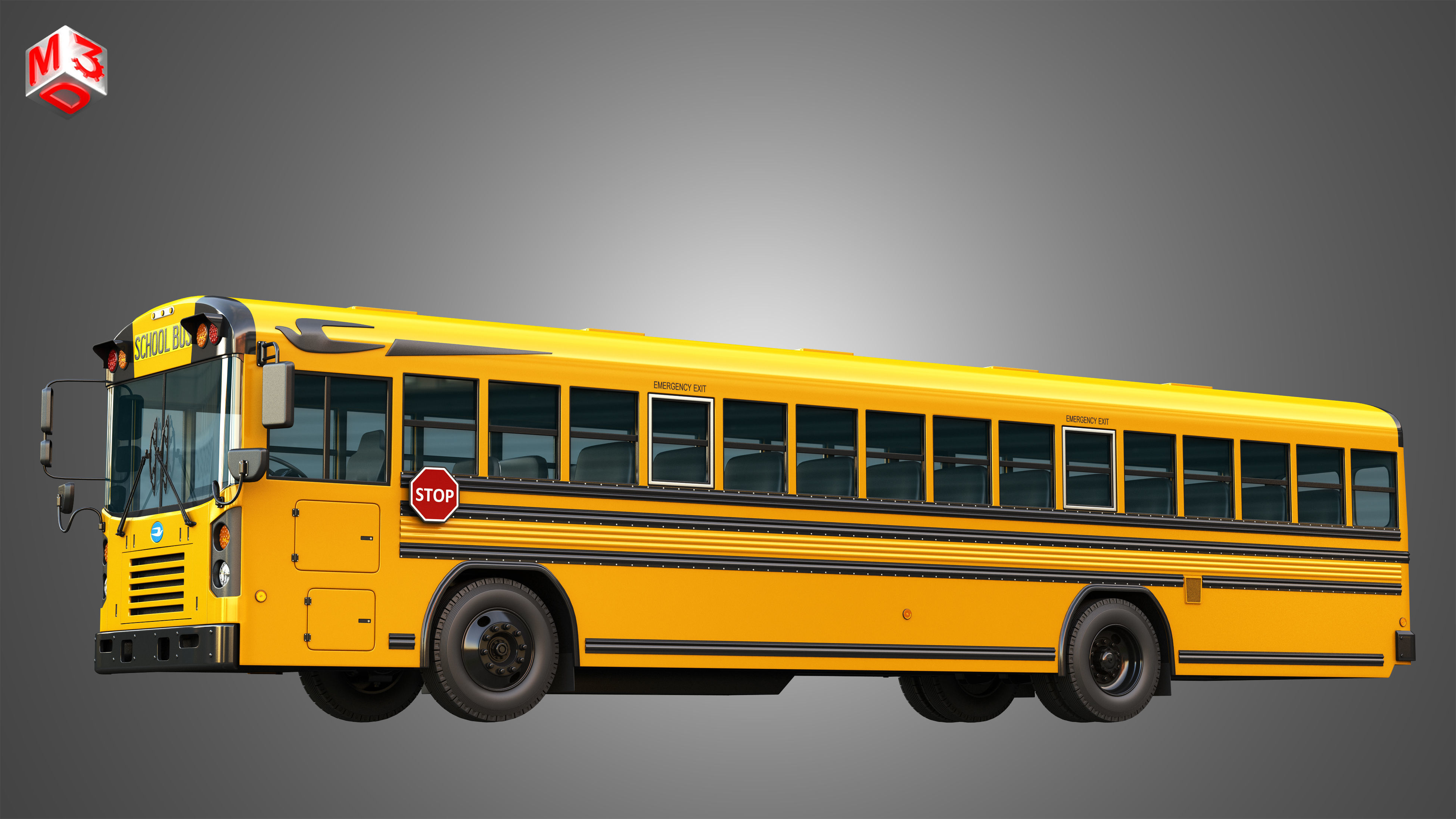 Blue Bird School Bus - 60 Passenger 3D model_8