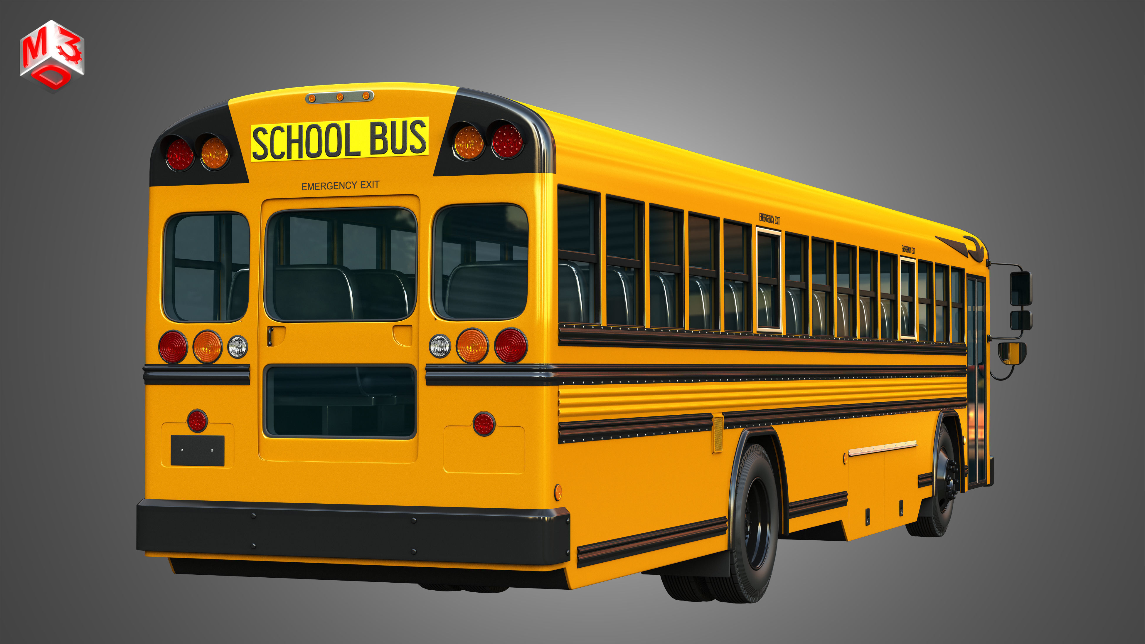 Blue Bird School Bus - 60 Passenger 3D model_13