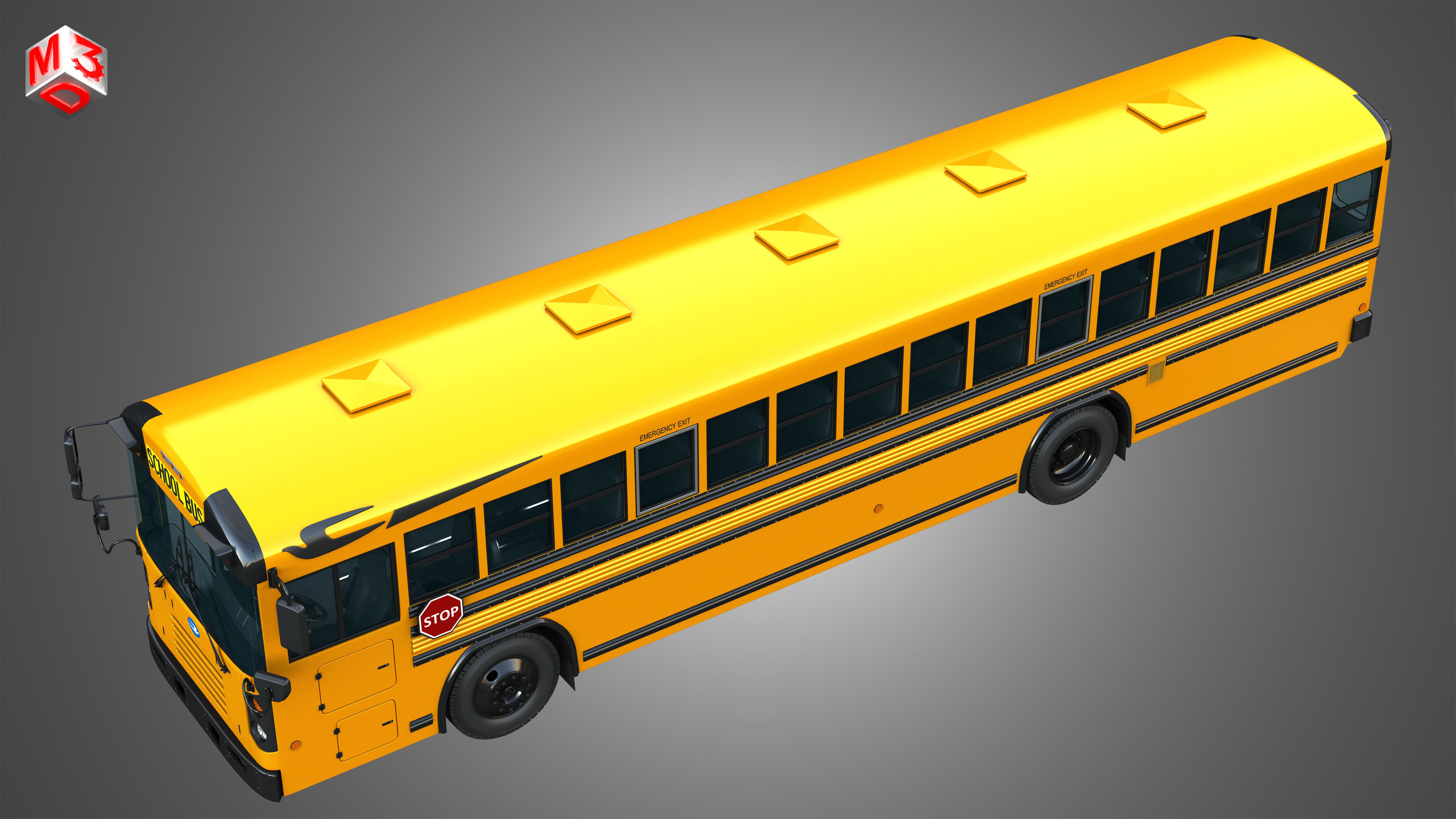 Blue Bird School Bus - 60 Passenger 3D model_20