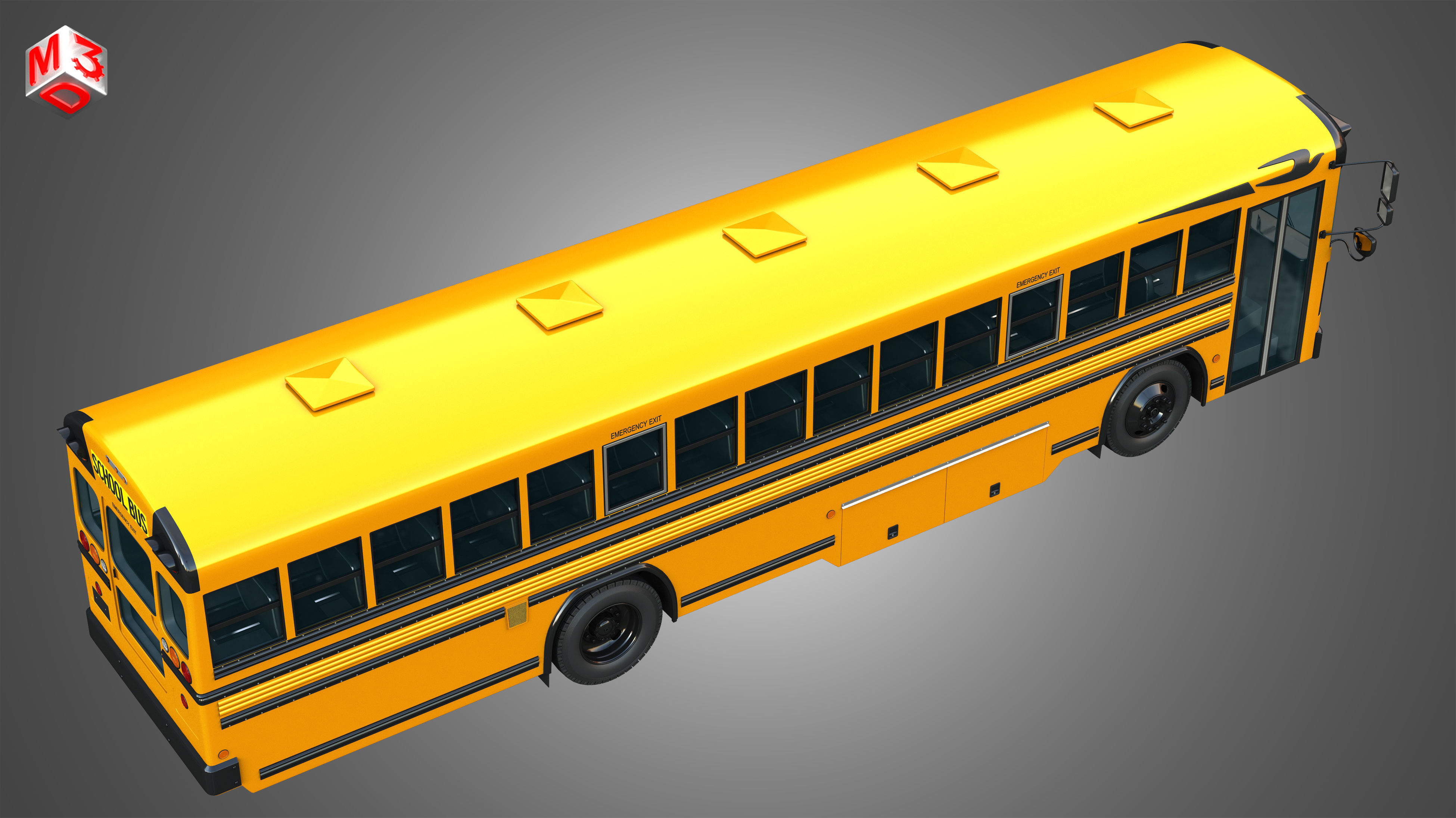 Blue Bird School Bus - 60 Passenger 3D model_21