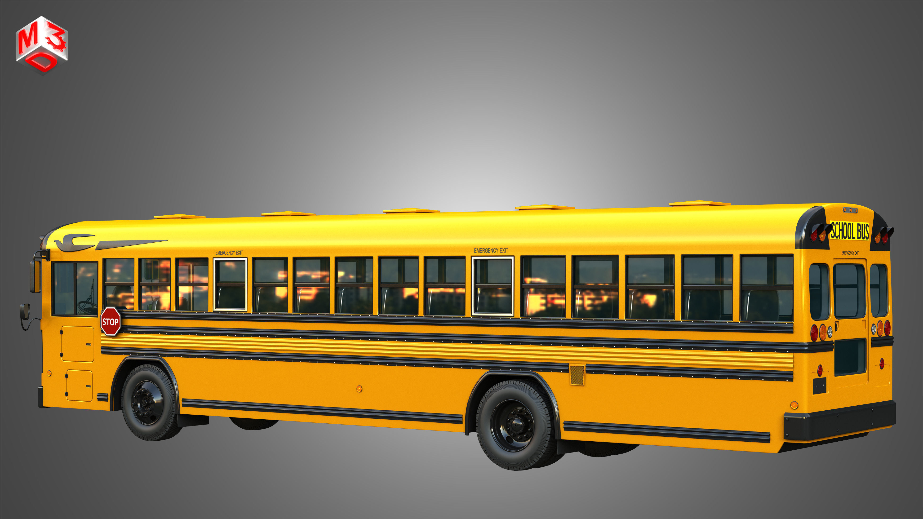 Blue Bird School Bus - 60 Passenger 3D model_19