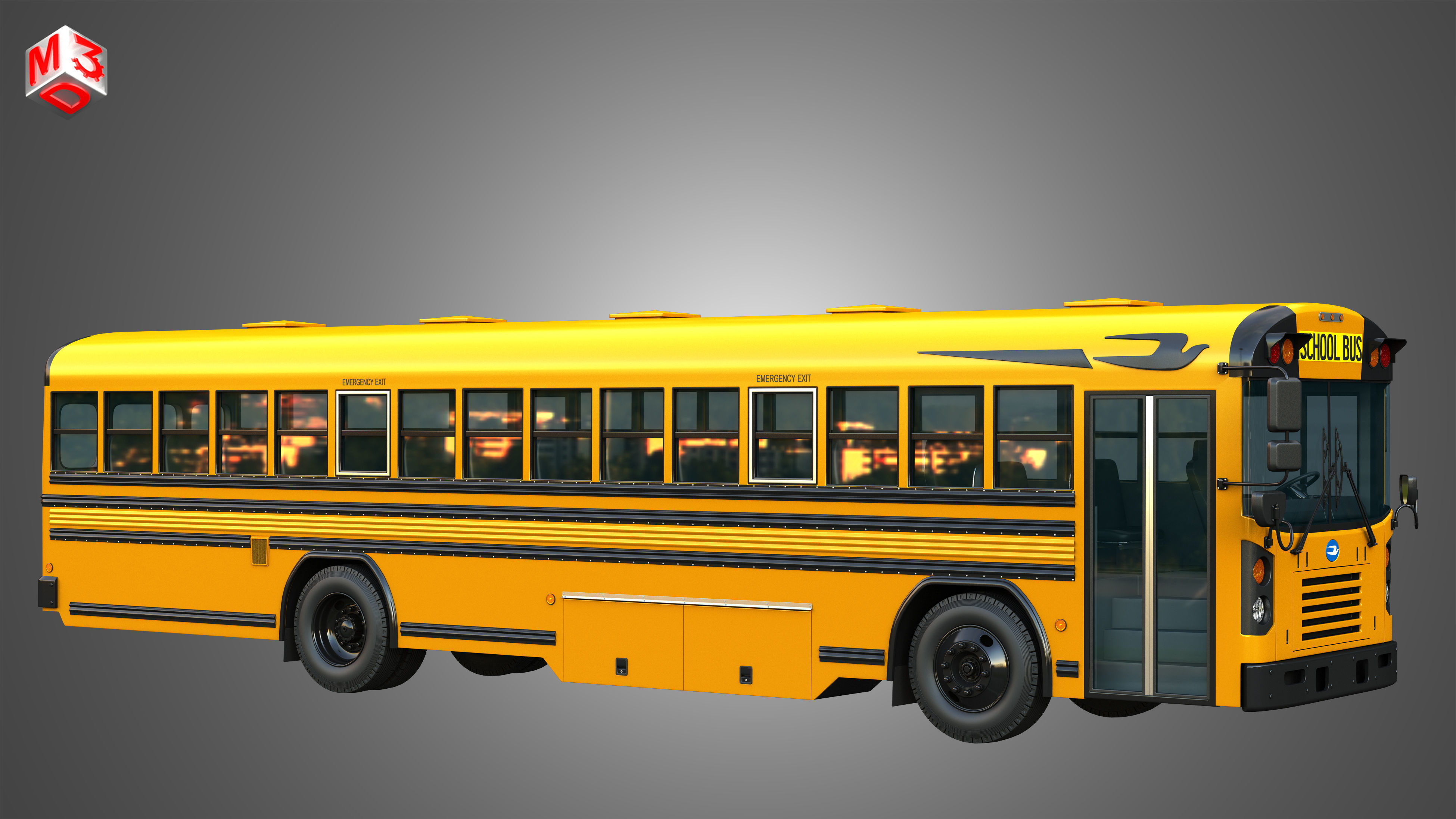 Blue Bird School Bus - 60 Passenger 3D model_18