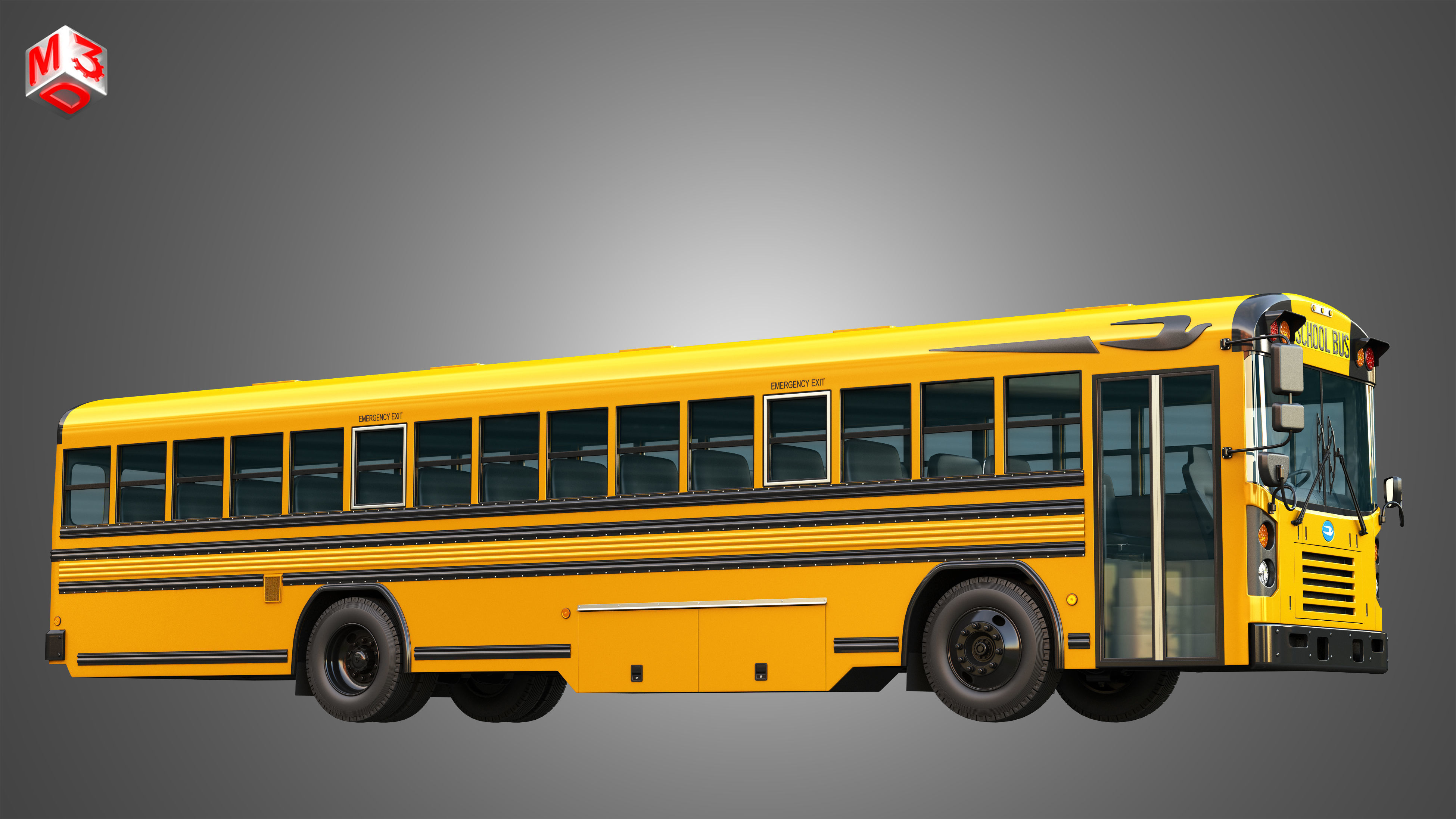 Blue Bird School Bus - 60 Passenger 3D model_10