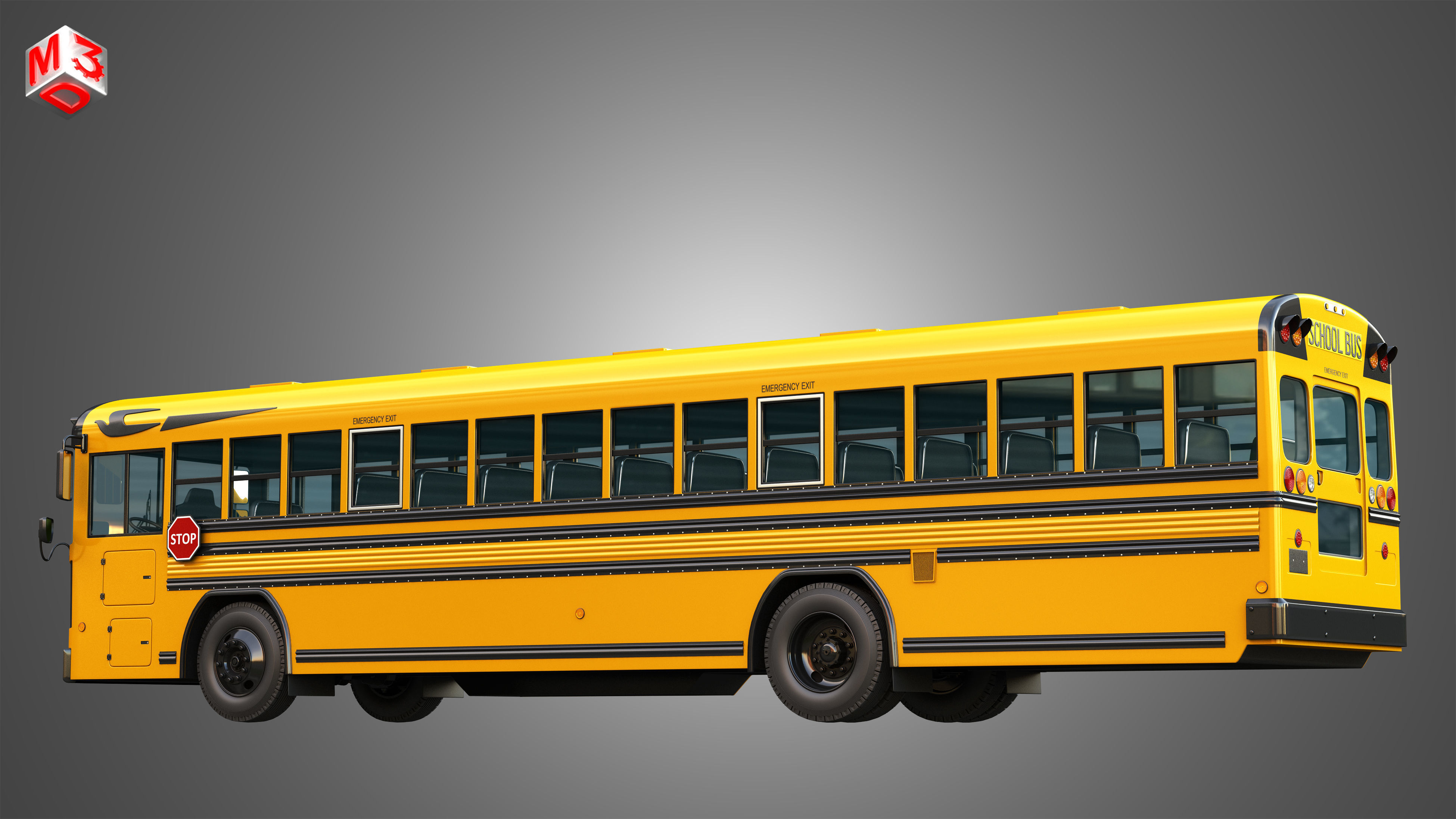 Blue Bird School Bus - 60 Passenger 3D model_11