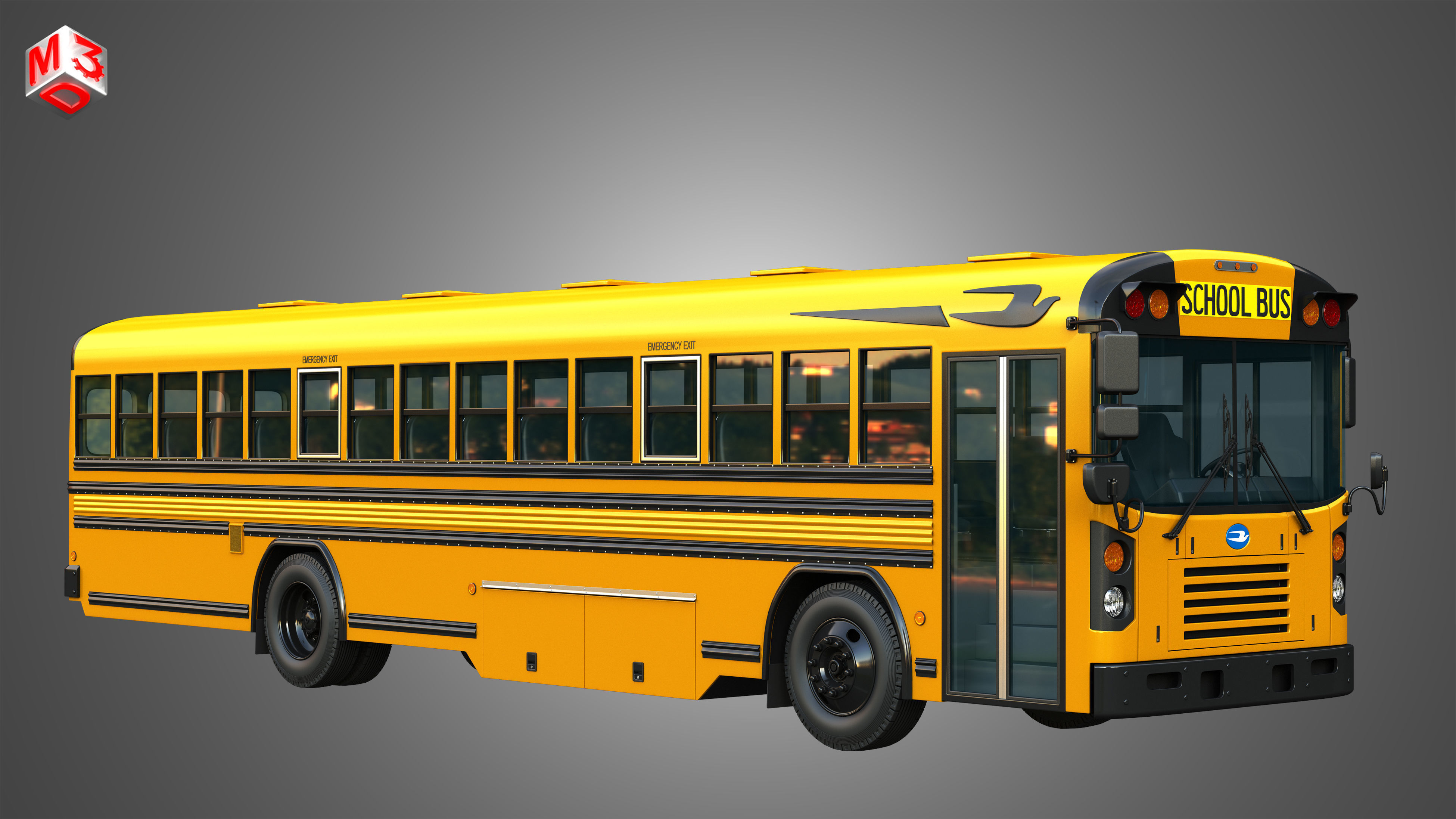 Blue Bird School Bus - 60 Passenger 3D model_4