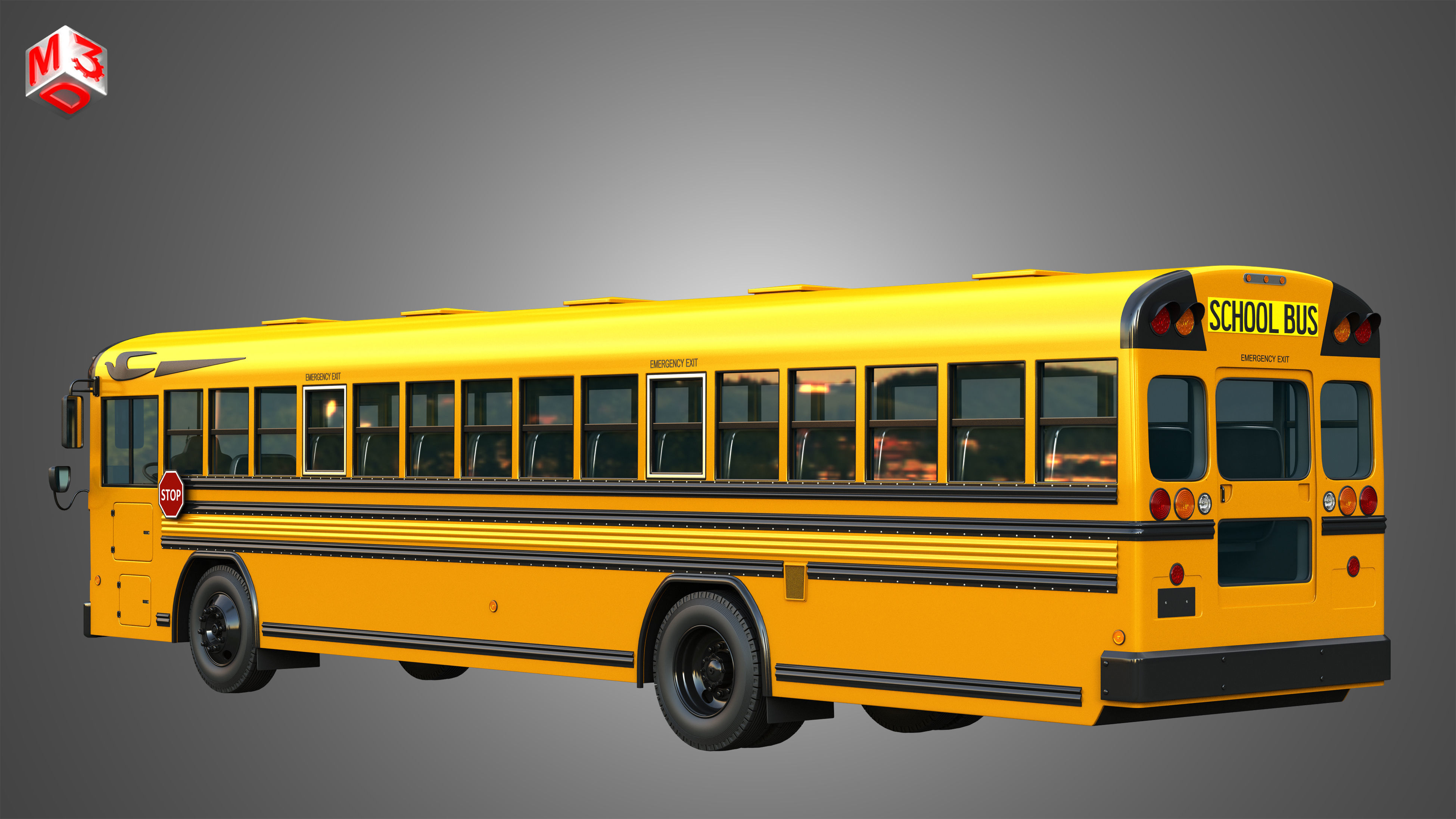 Blue Bird School Bus - 60 Passenger 3D model_5