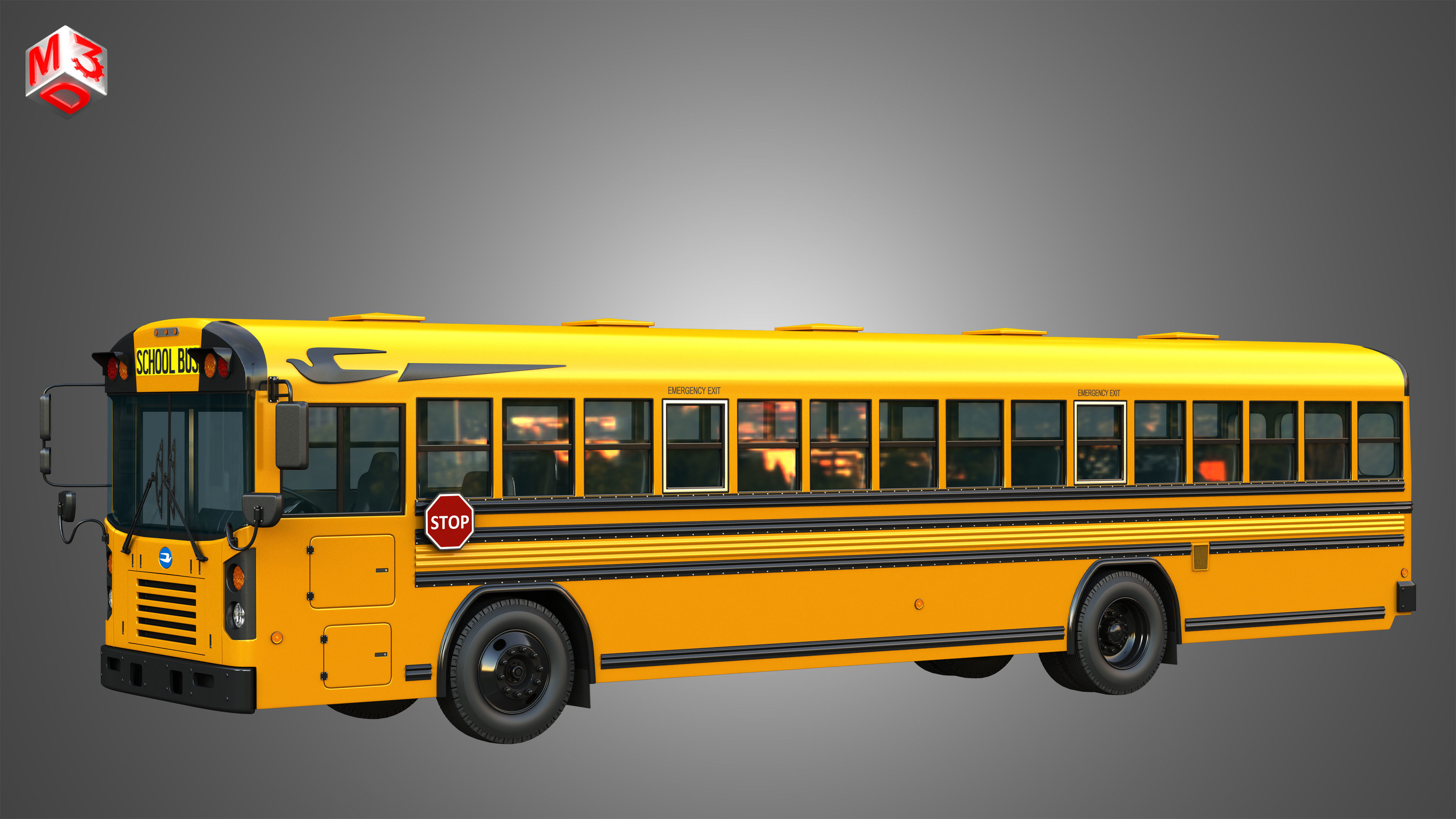 Blue Bird School Bus - 60 Passenger 3D model_16