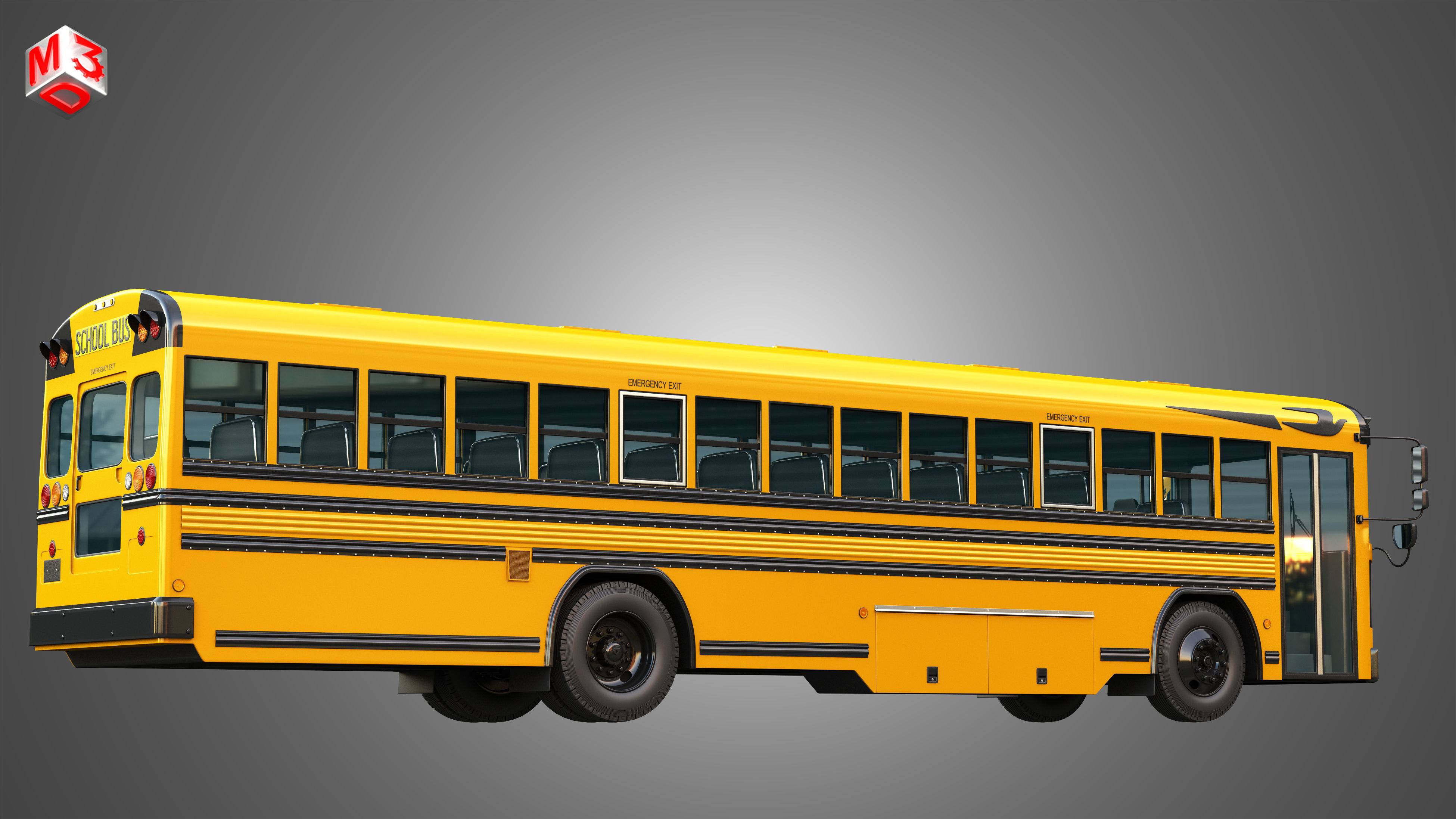 Blue Bird School Bus - 60 Passenger 3D model_9