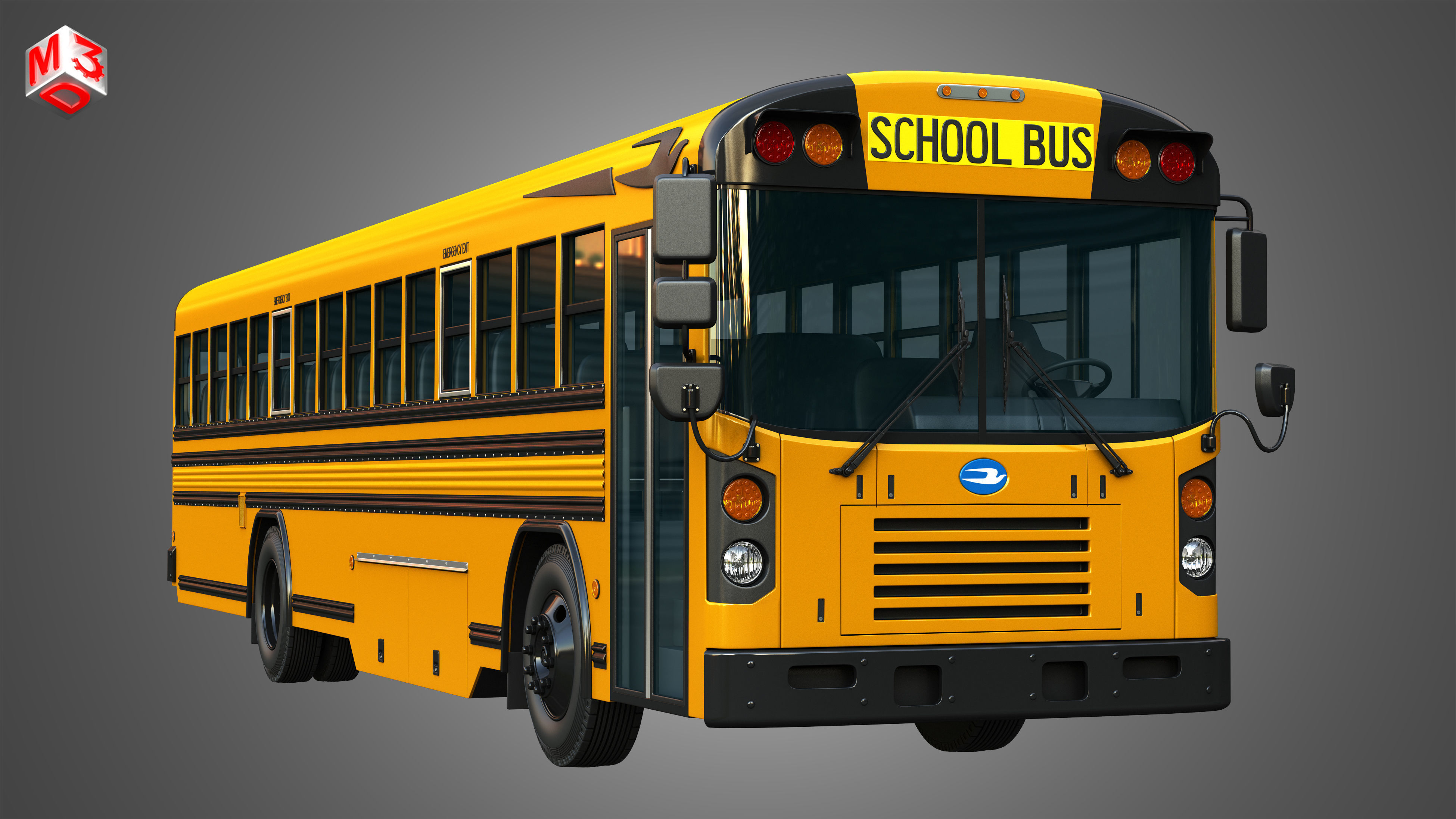 Blue Bird School Bus - 60 Passenger 3D model_14