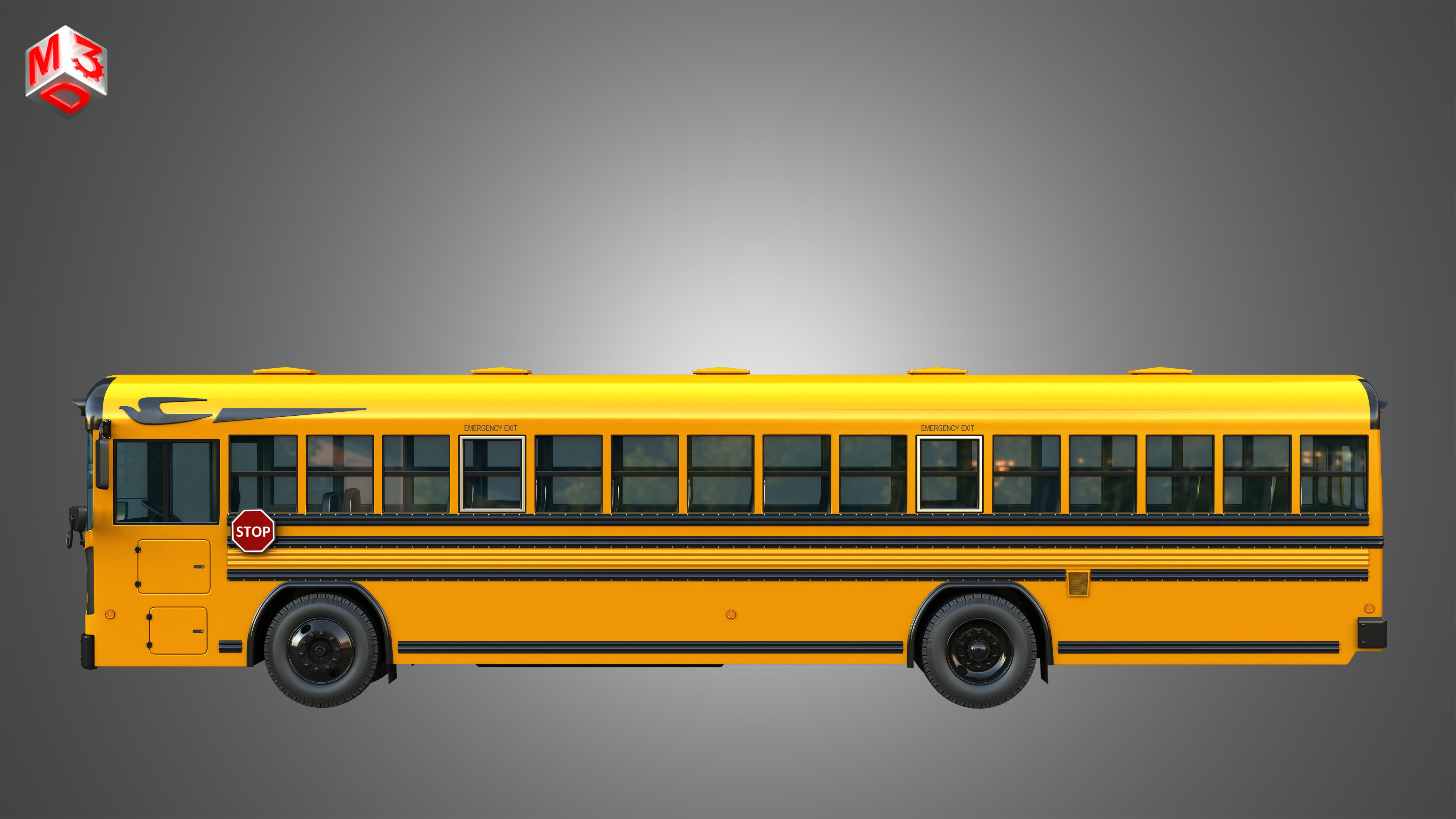 Blue Bird School Bus - 60 Passenger 3D model_6