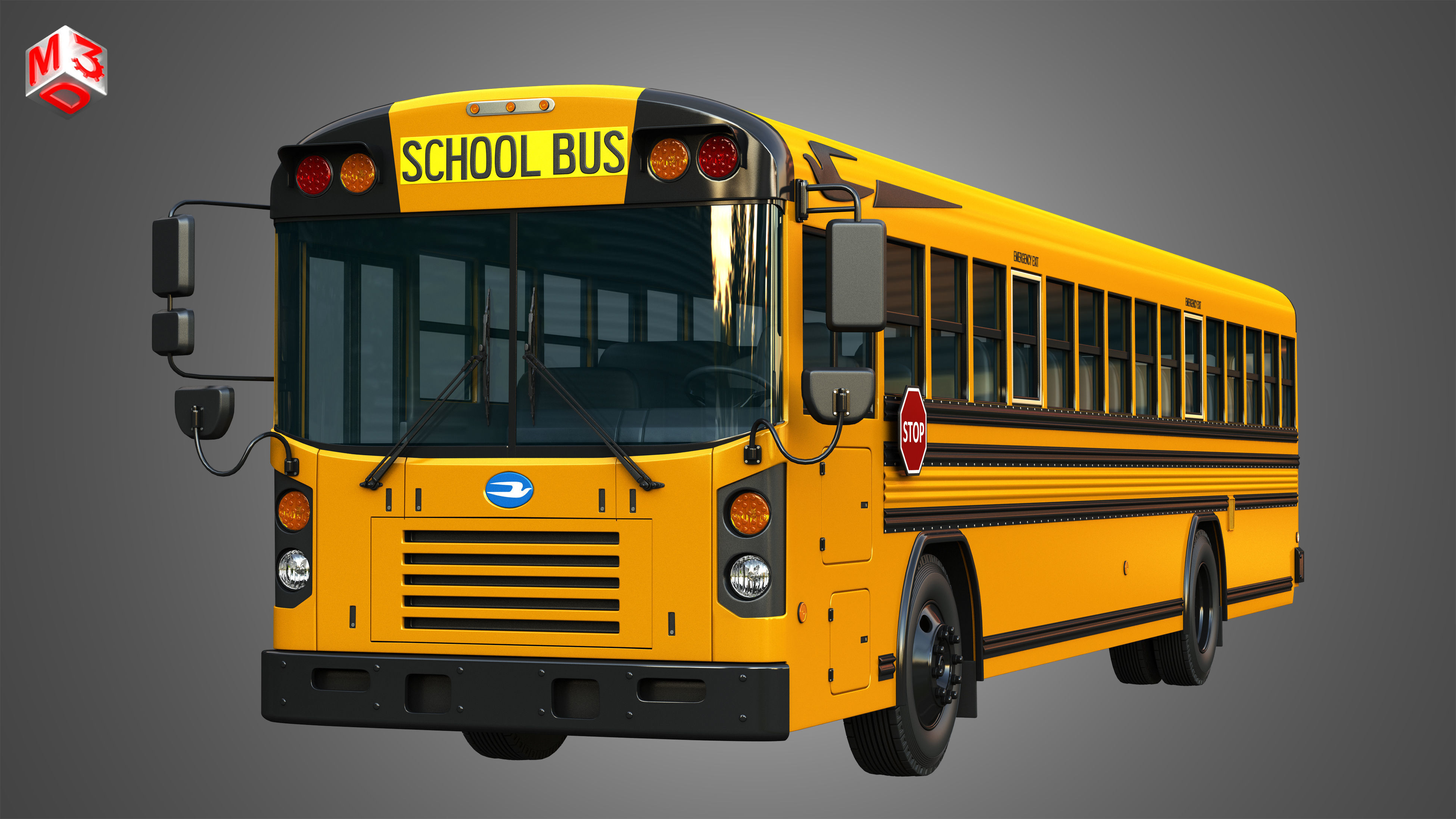 Blue Bird School Bus - 60 Passenger 3D model_12