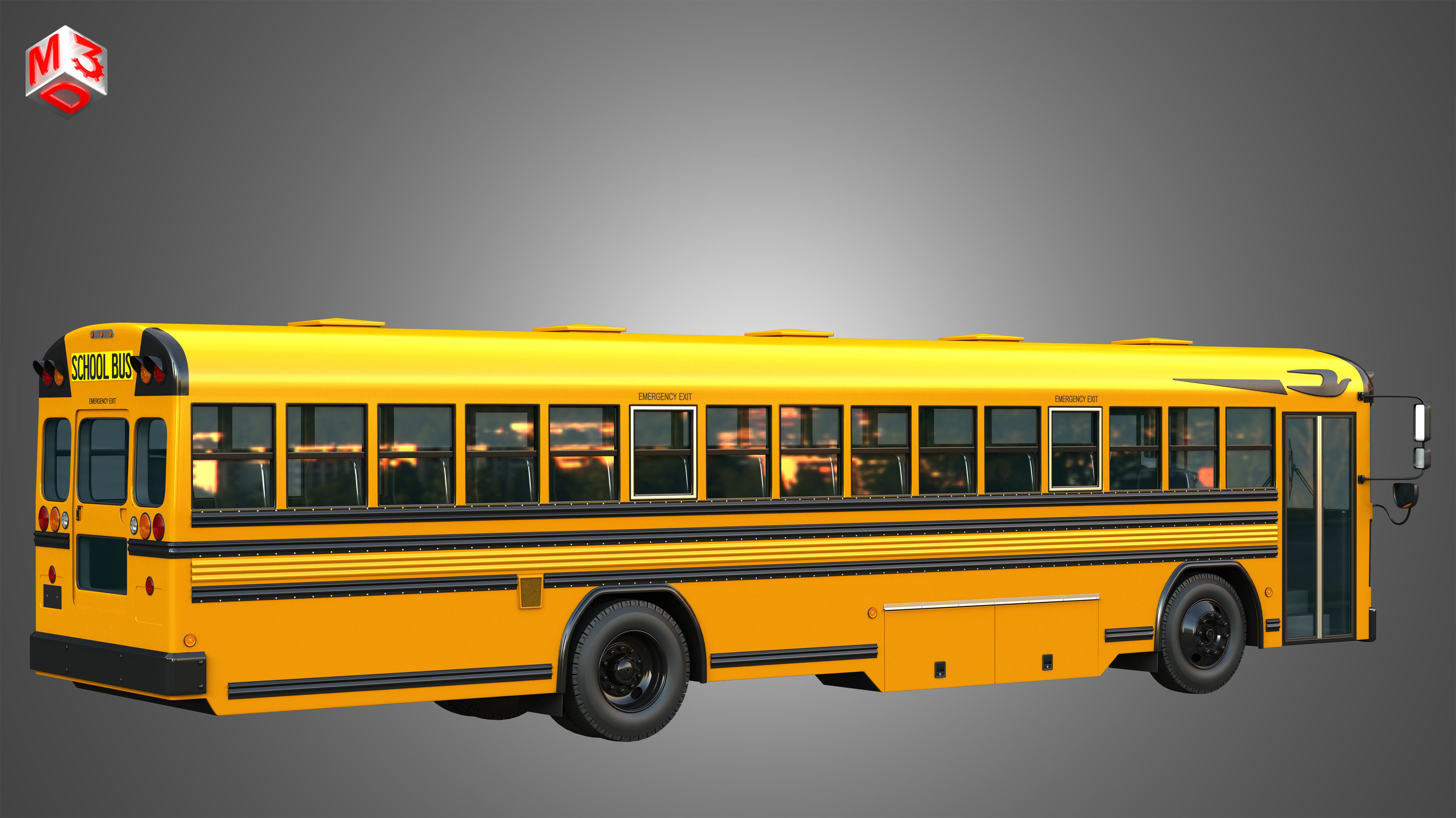 Blue Bird School Bus - 60 Passenger 3D model_17
