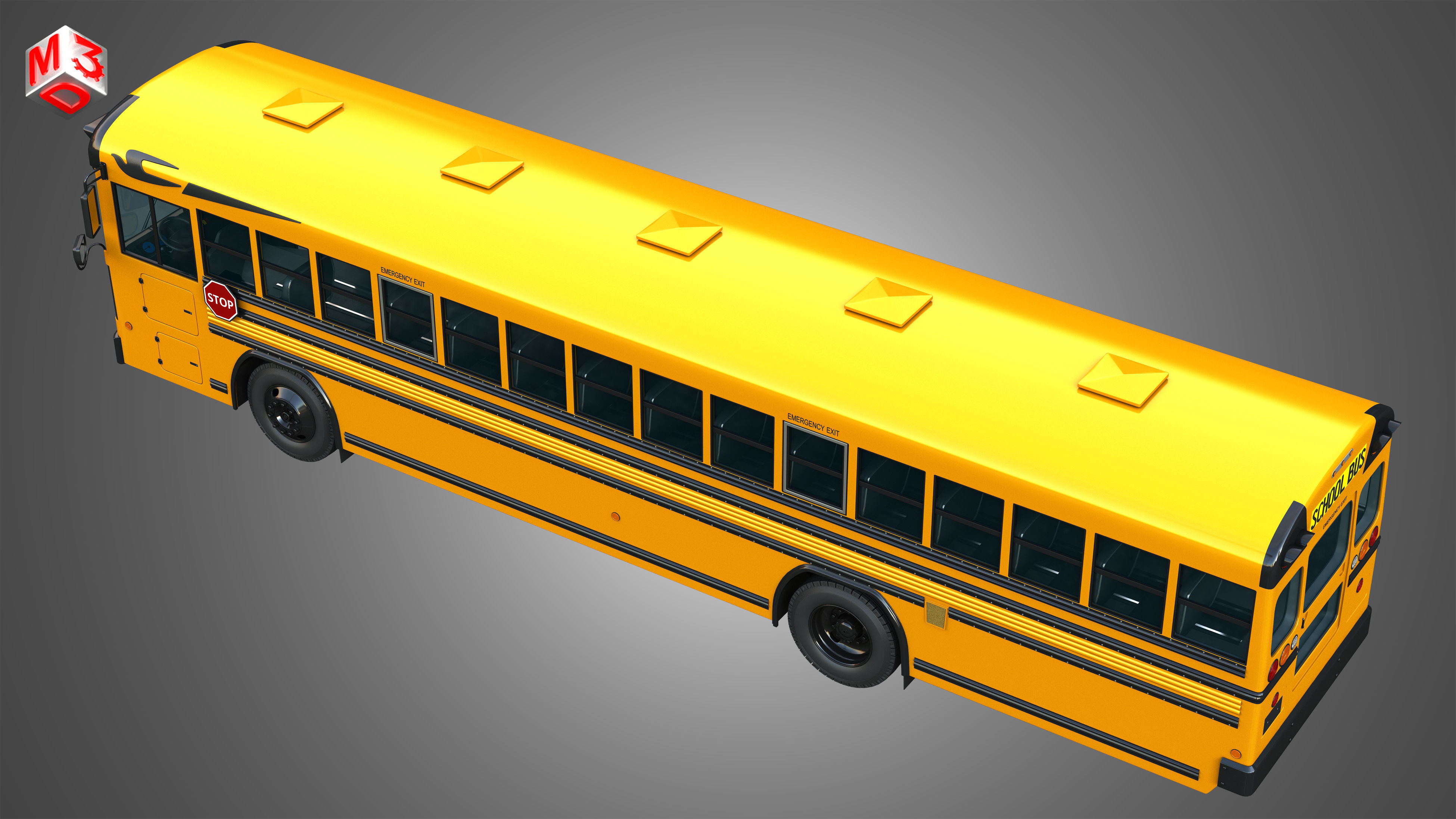 Blue Bird School Bus - 60 Passenger 3D model_23