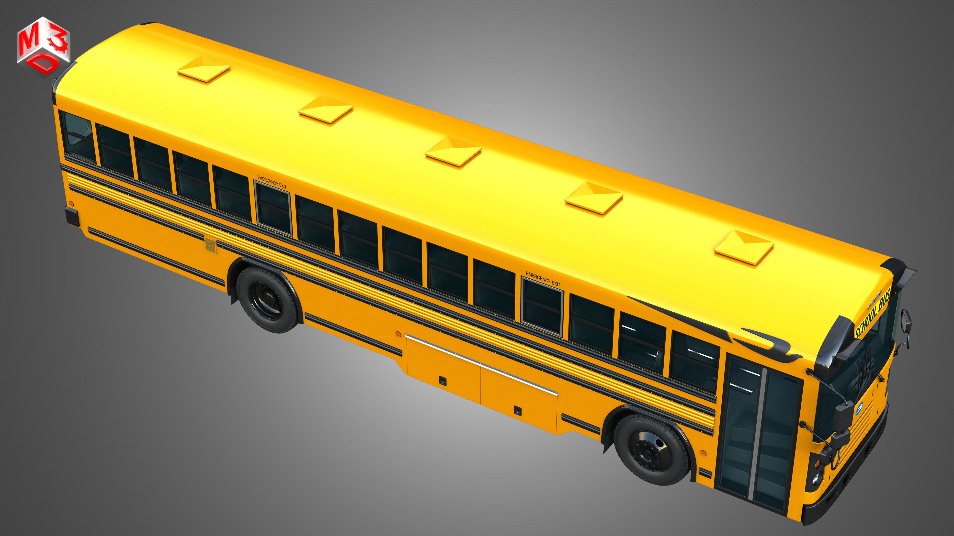 Blue Bird School Bus - 60 Passenger 3D model_22