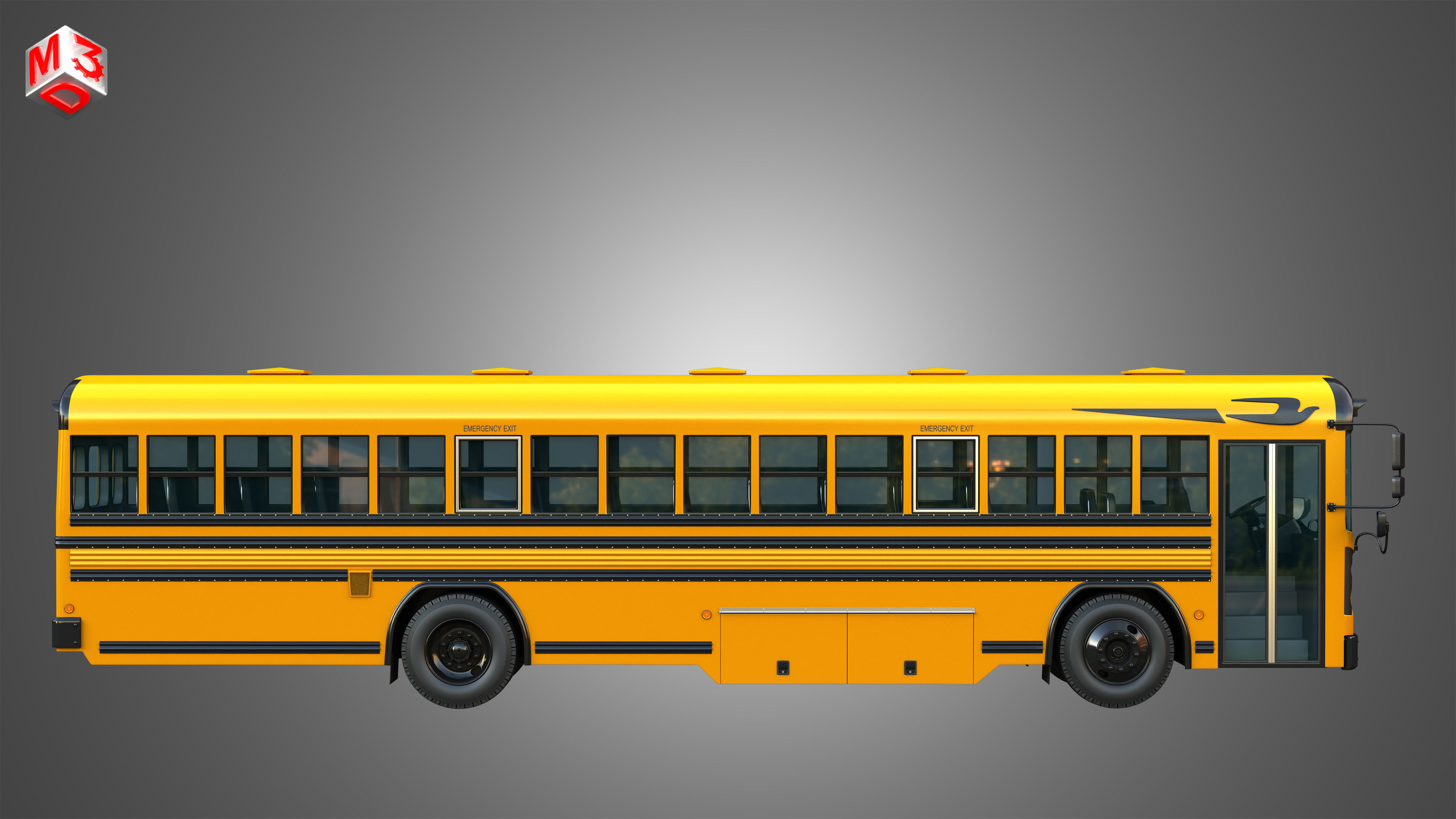 Blue Bird School Bus - 60 Passenger 3D model_7