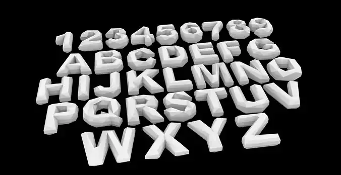 alphabet numbers fonts abstract diamond style