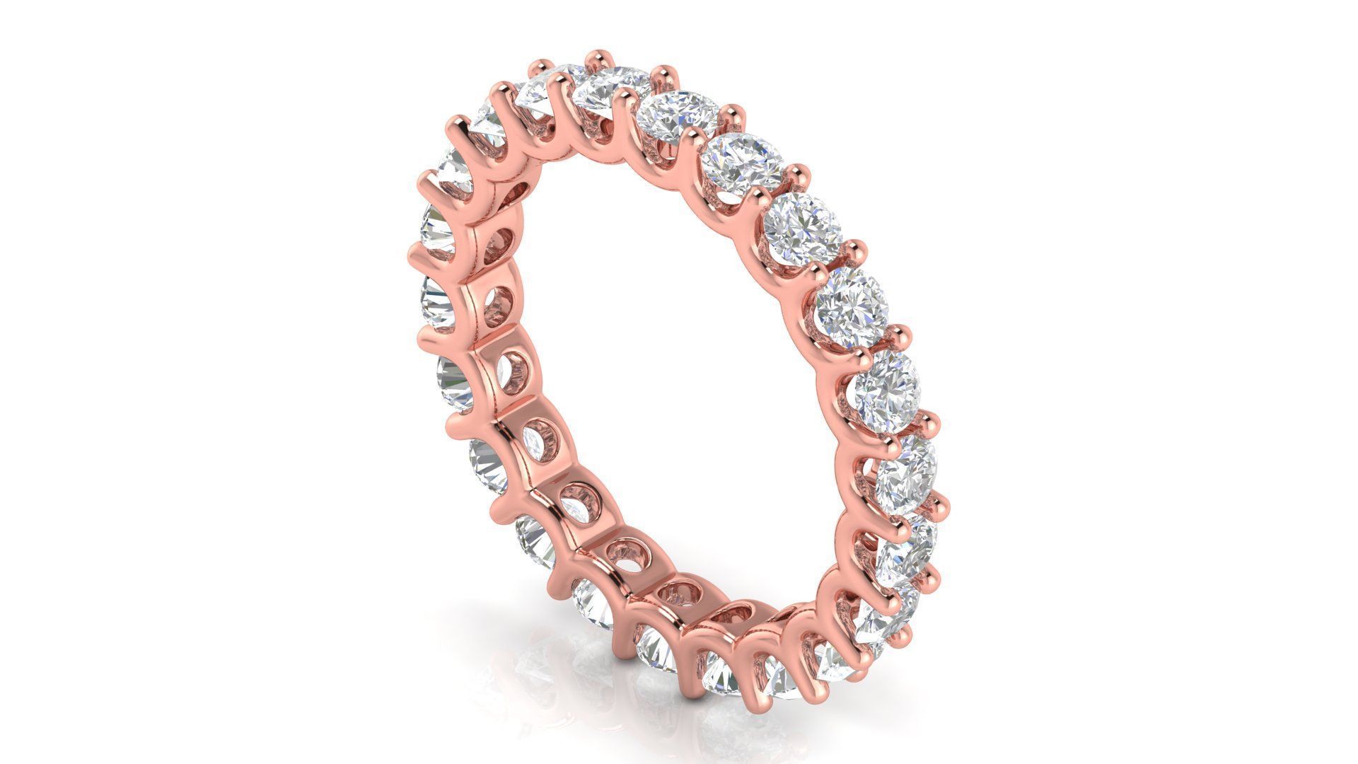 U Shaped Eternity Ring 2 point 6 mm stone size swiss 11 and EU51 3D print model_7