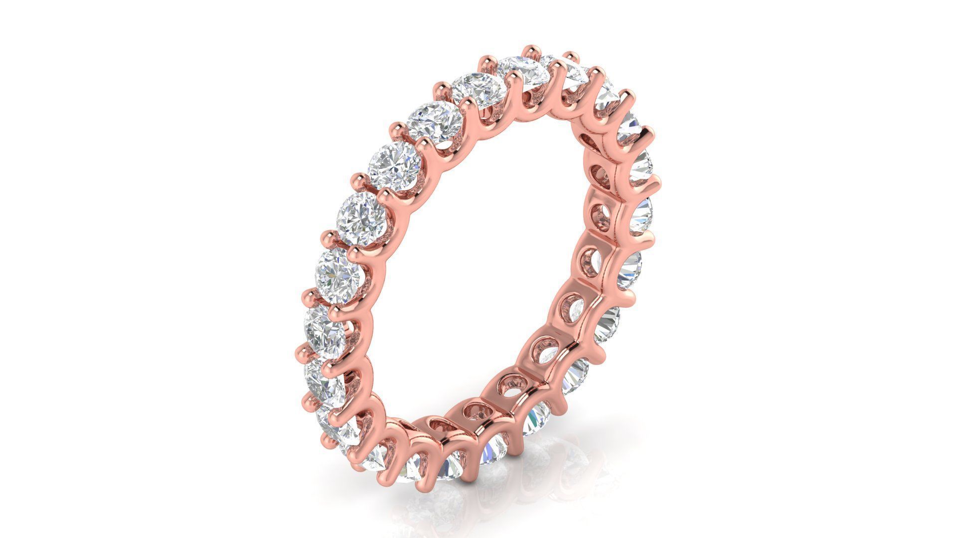 U Shaped Eternity Ring 2 point 6 mm stone size swiss 11 and EU51 3D print model_1