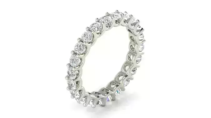 U Shaped Eternity Ring 2 point 6 mm stone size swiss 11 and EU51
