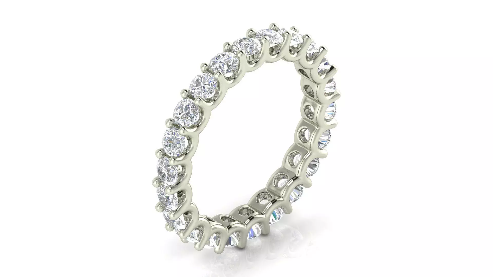 U Shaped Eternity Ring 2 point 6 mm stone size swiss 11 and EU51 3D print model_0