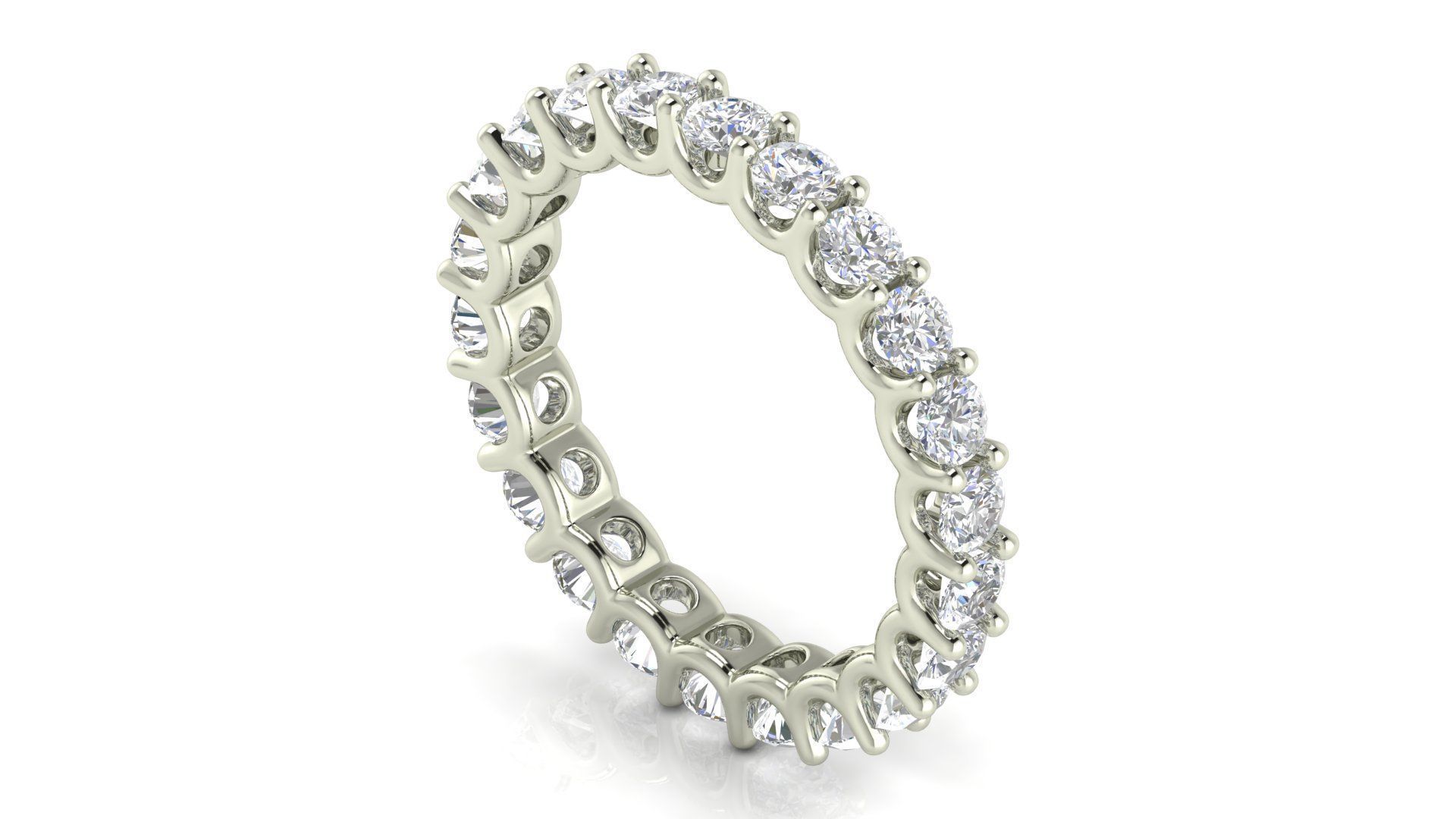 U Shaped Eternity Ring 2 point 6 mm stone size swiss 11 and EU51 3D print model_8