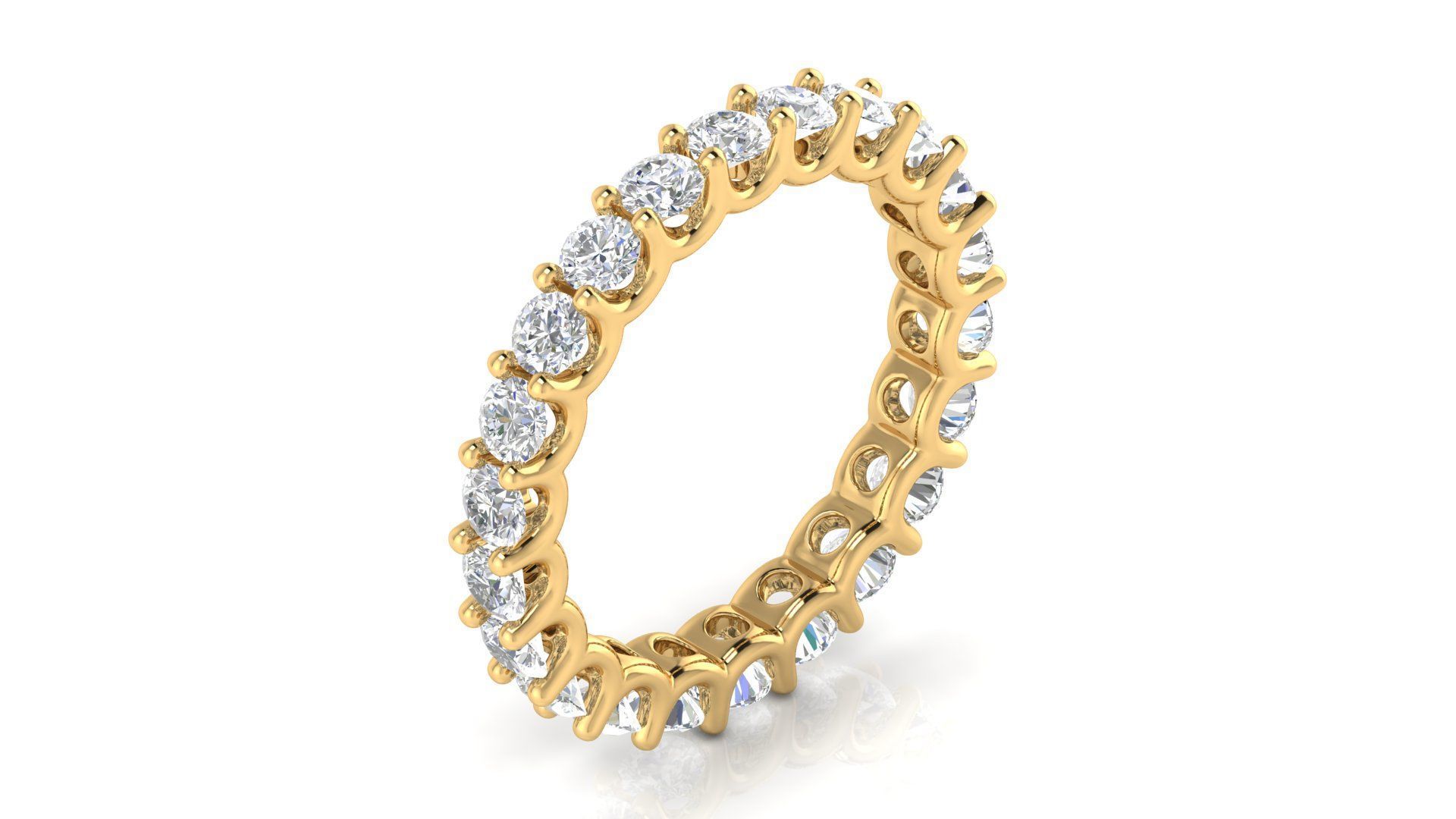 U Shaped Eternity Ring 2 point 6 mm stone size swiss 11 and EU51 3D print model_10