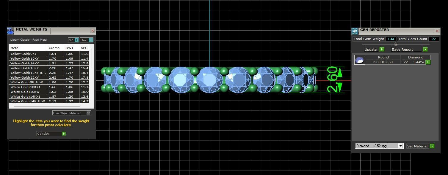 U Shaped Eternity Ring 2 point 6 mm stone size swiss 11 and EU51 3D print model_3