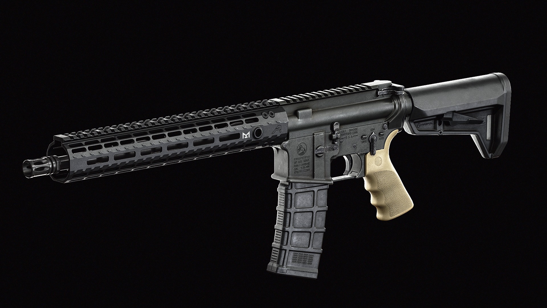 Hogue Overmolded AR Grip Low-poly 3D model_7