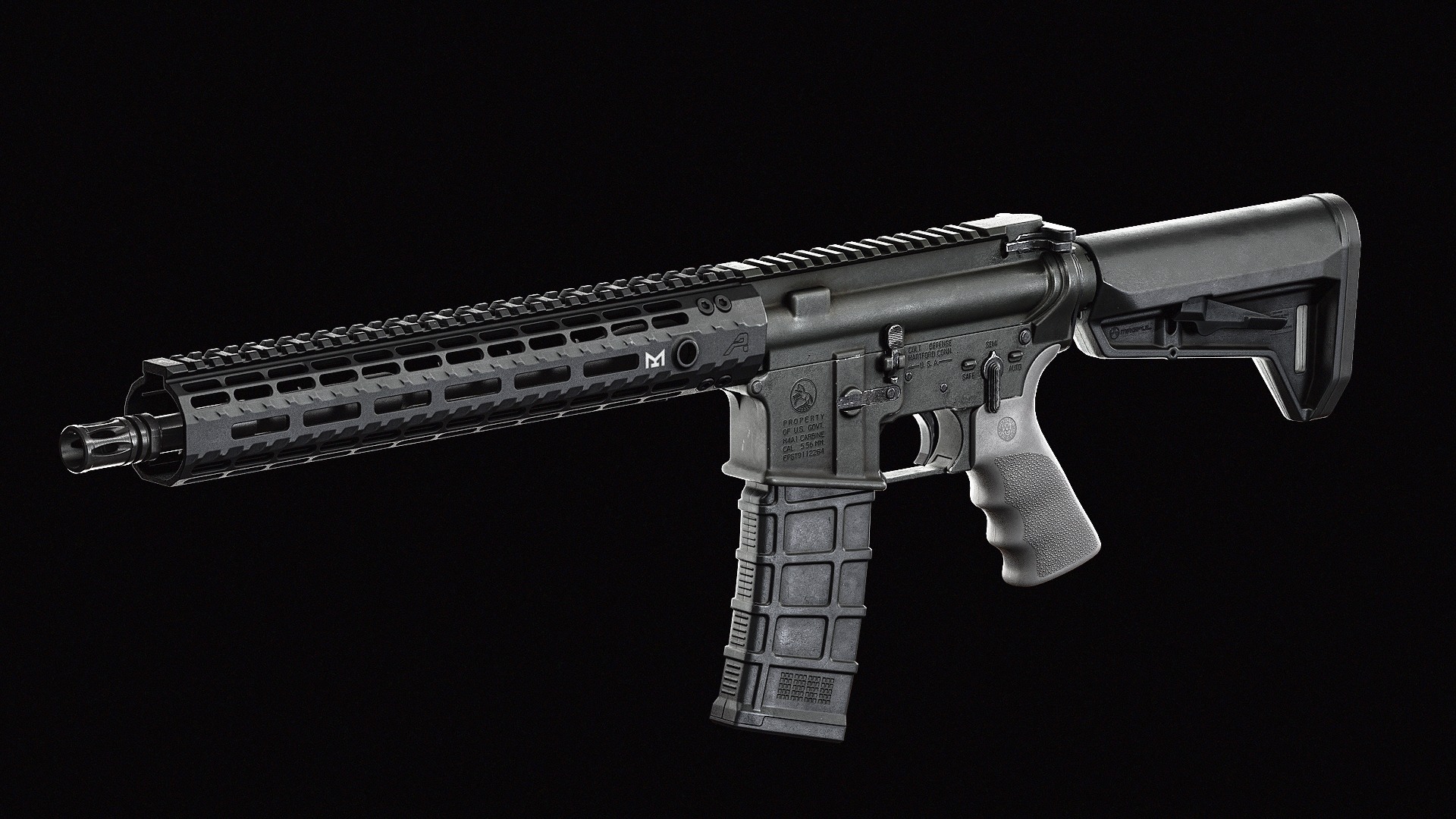 Hogue Overmolded AR Grip Low-poly 3D model_12