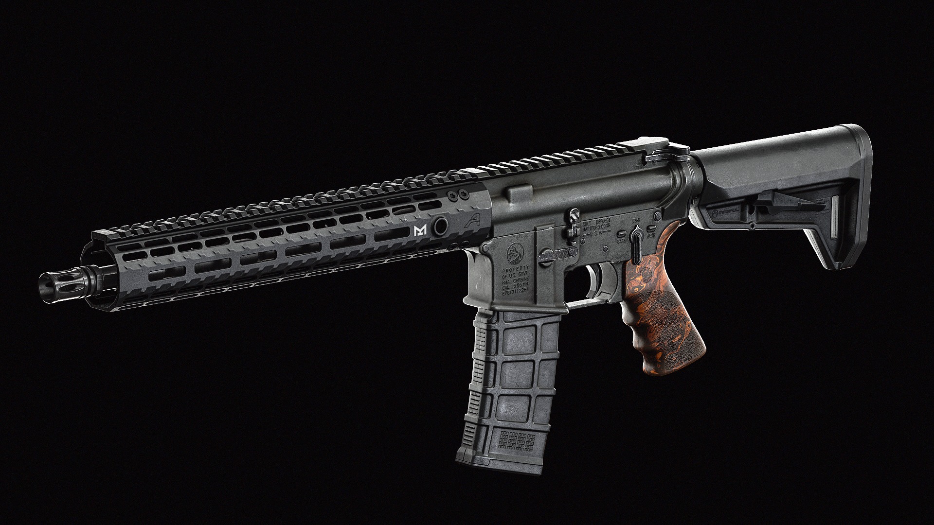 Hogue Overmolded AR Grip Low-poly 3D model_8