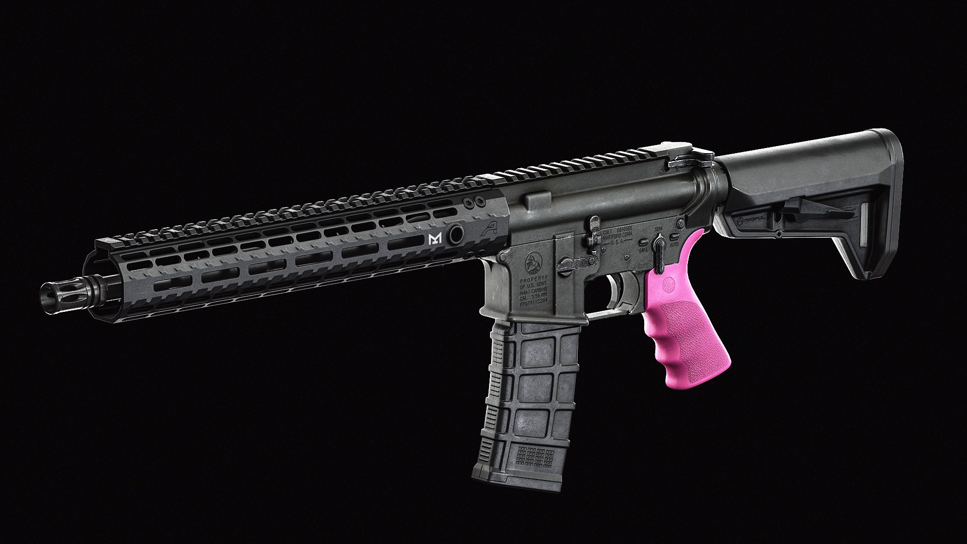 Hogue Overmolded AR Grip Low-poly 3D model_10