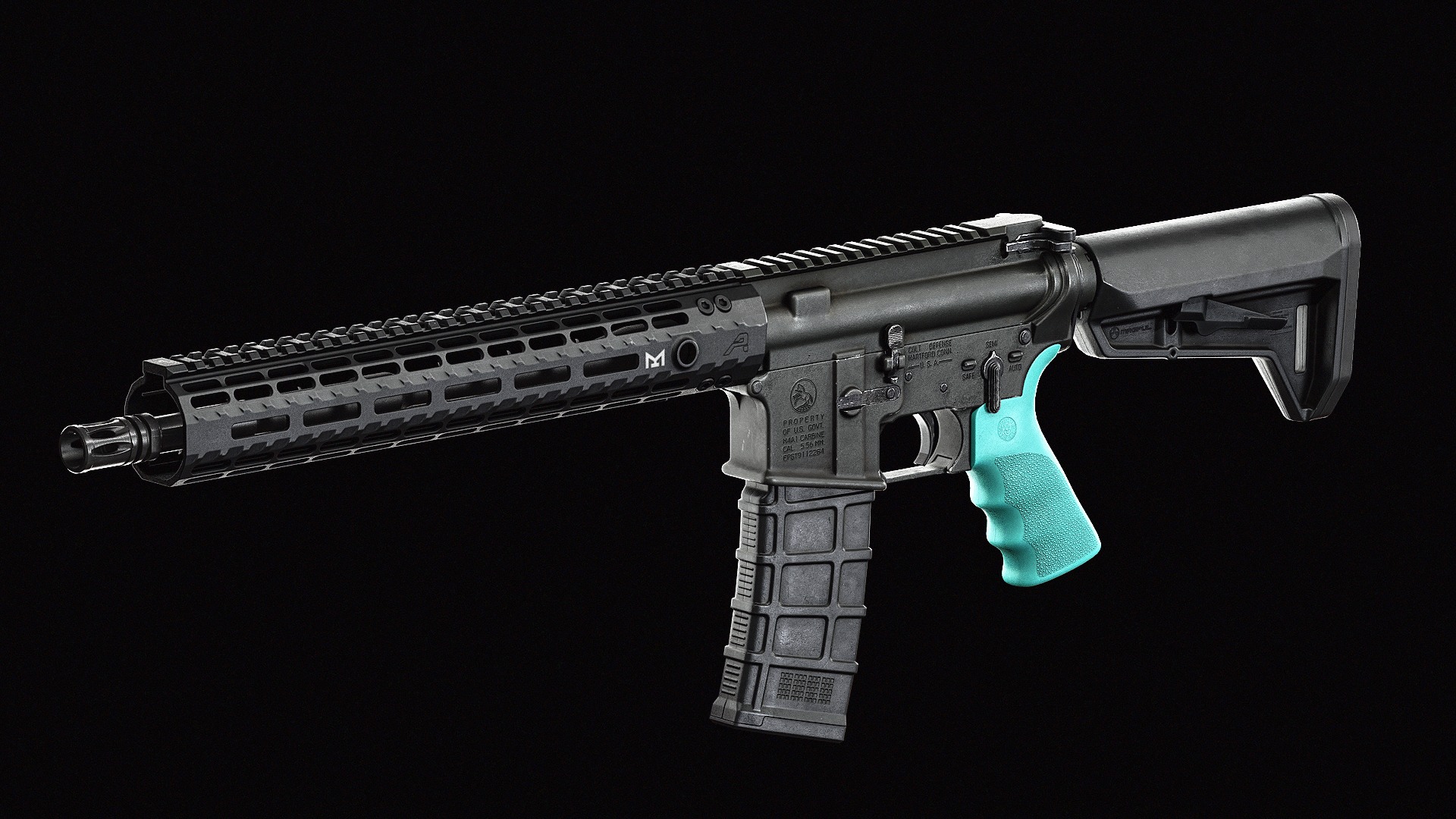 Hogue Overmolded AR Grip Low-poly 3D model_13