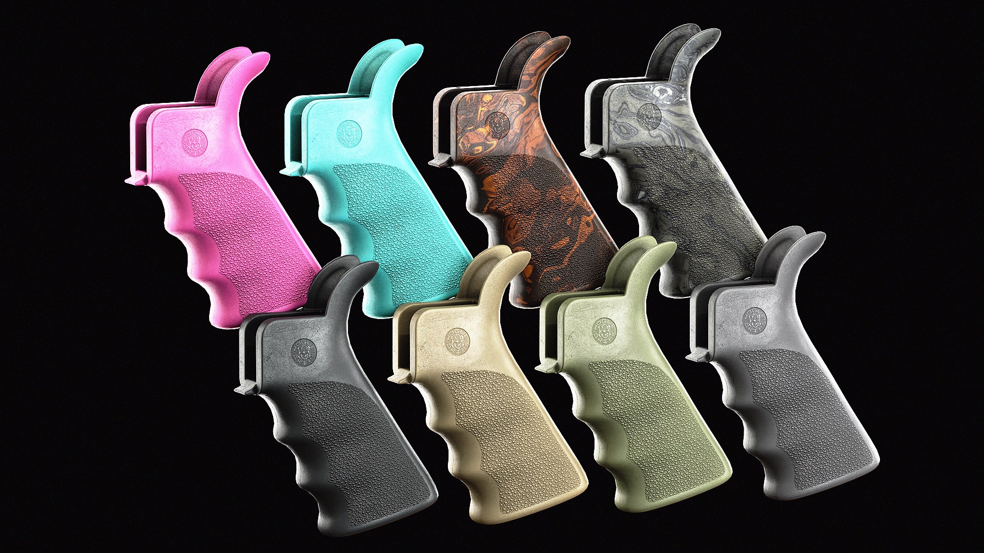 Hogue Overmolded AR Grip Low-poly 3D model_1