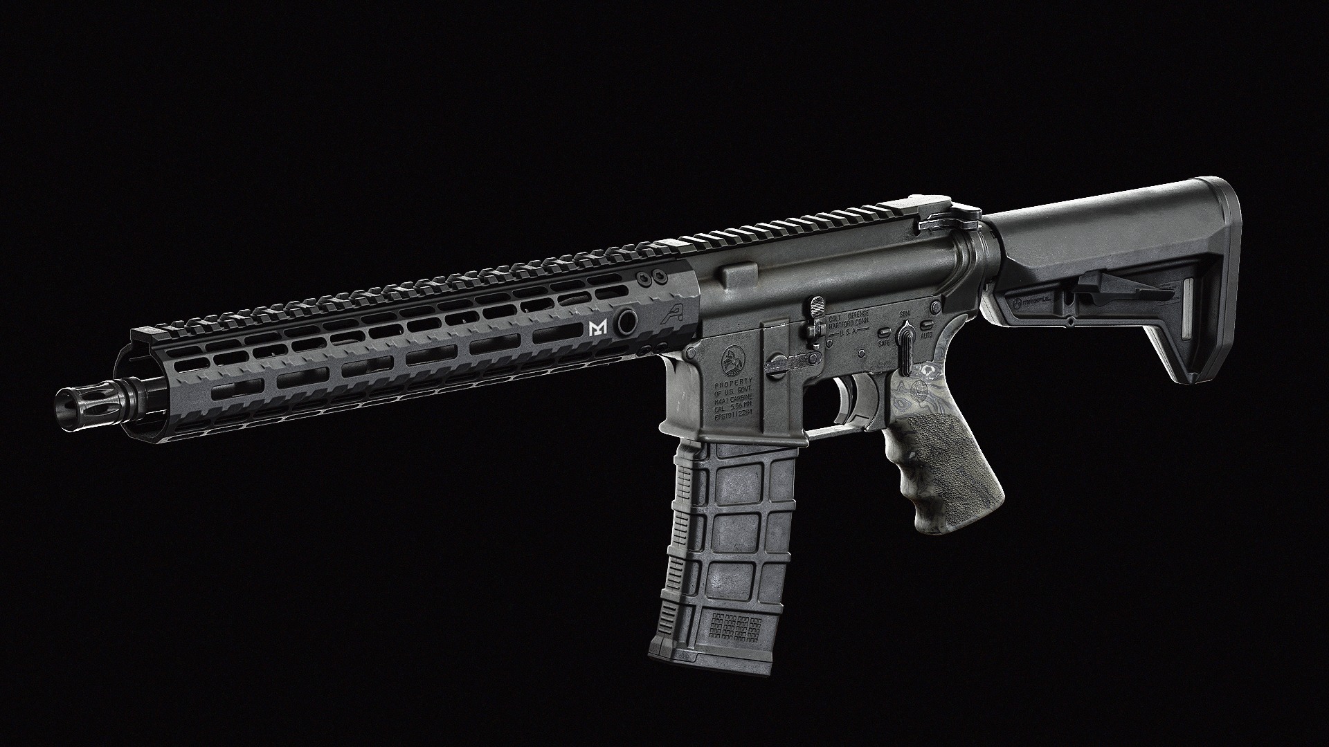 Hogue Overmolded AR Grip Low-poly 3D model_6