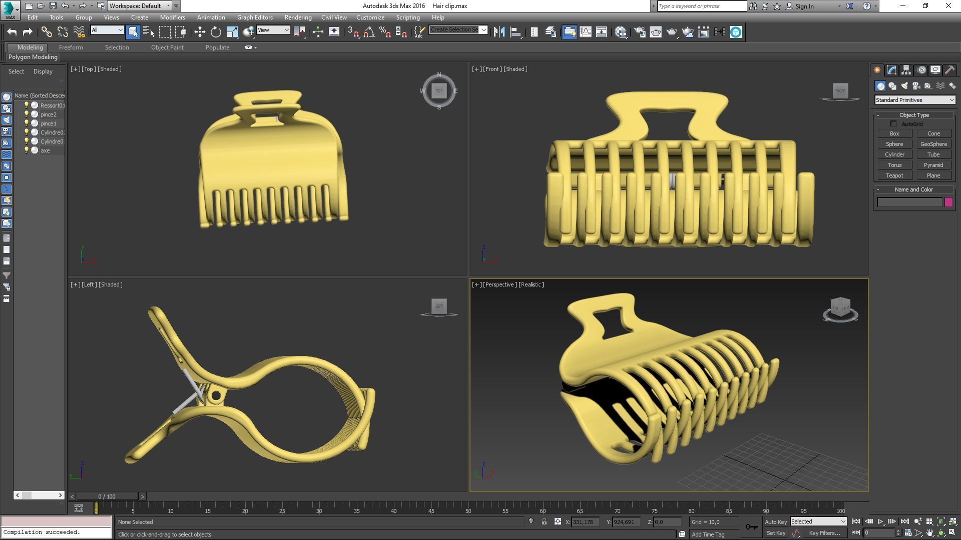 Hair clip 3D model_6